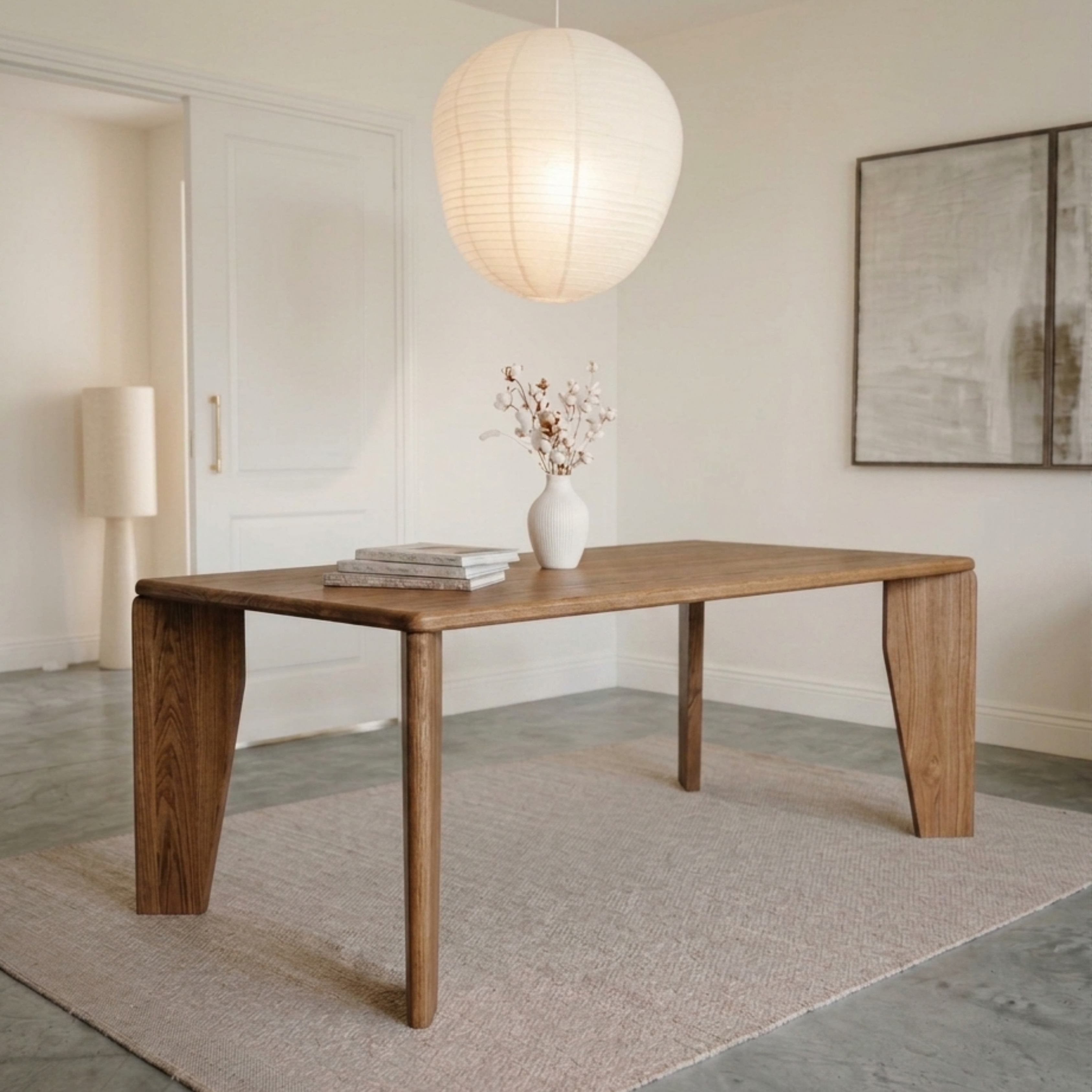 Houten rechthoekige eettafel - Mori