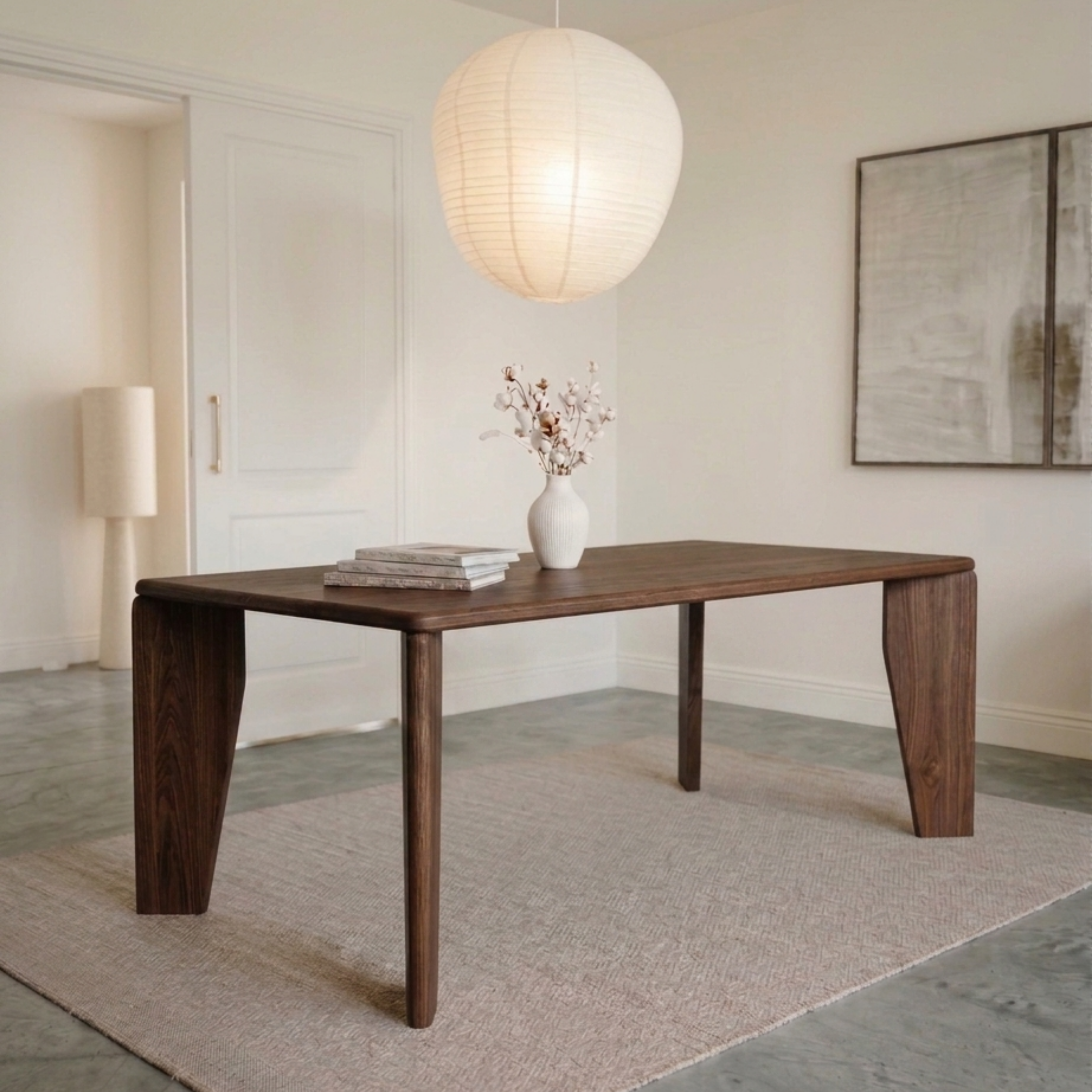 Houten rechthoekige eettafel - Mori