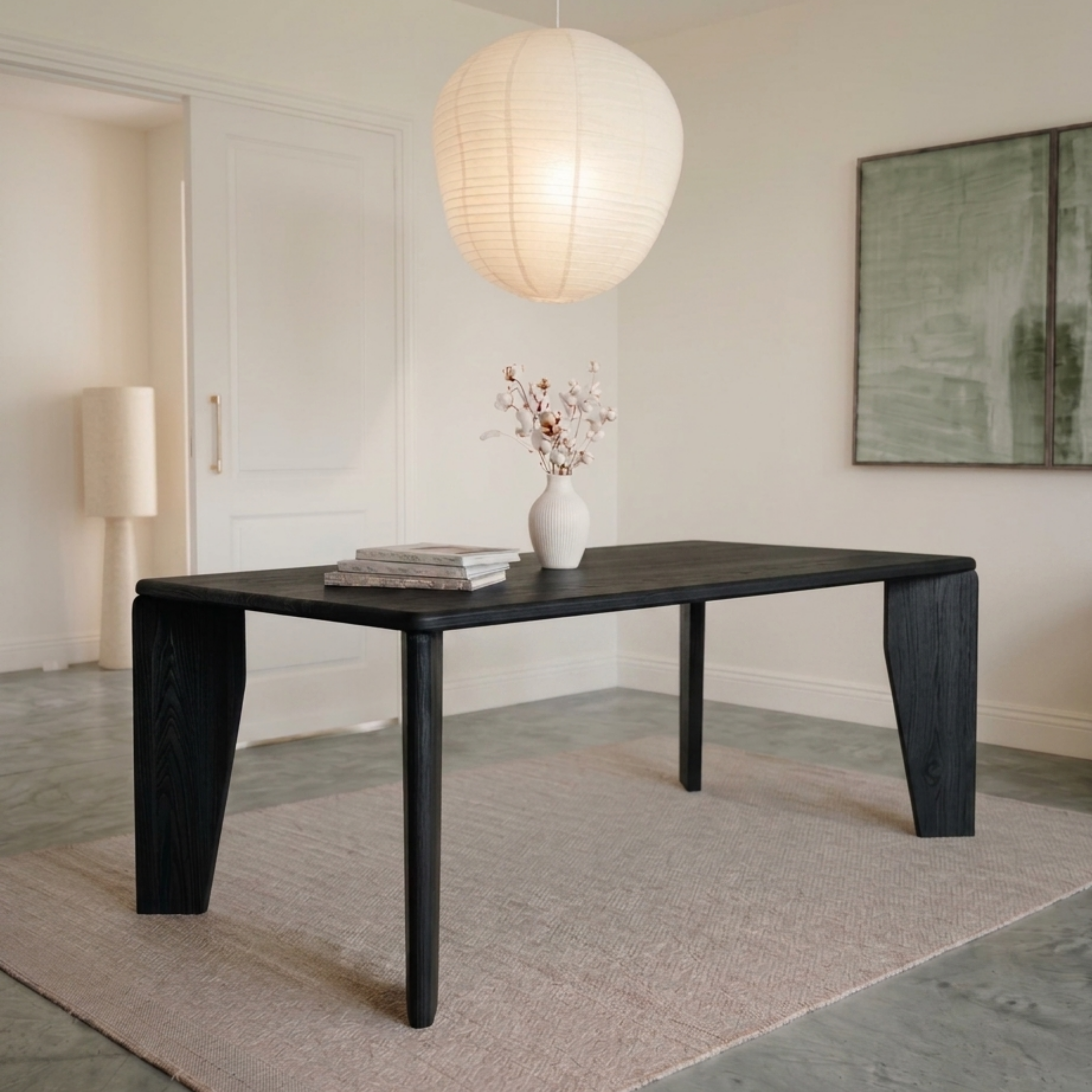 Houten rechthoekige eettafel - Mori