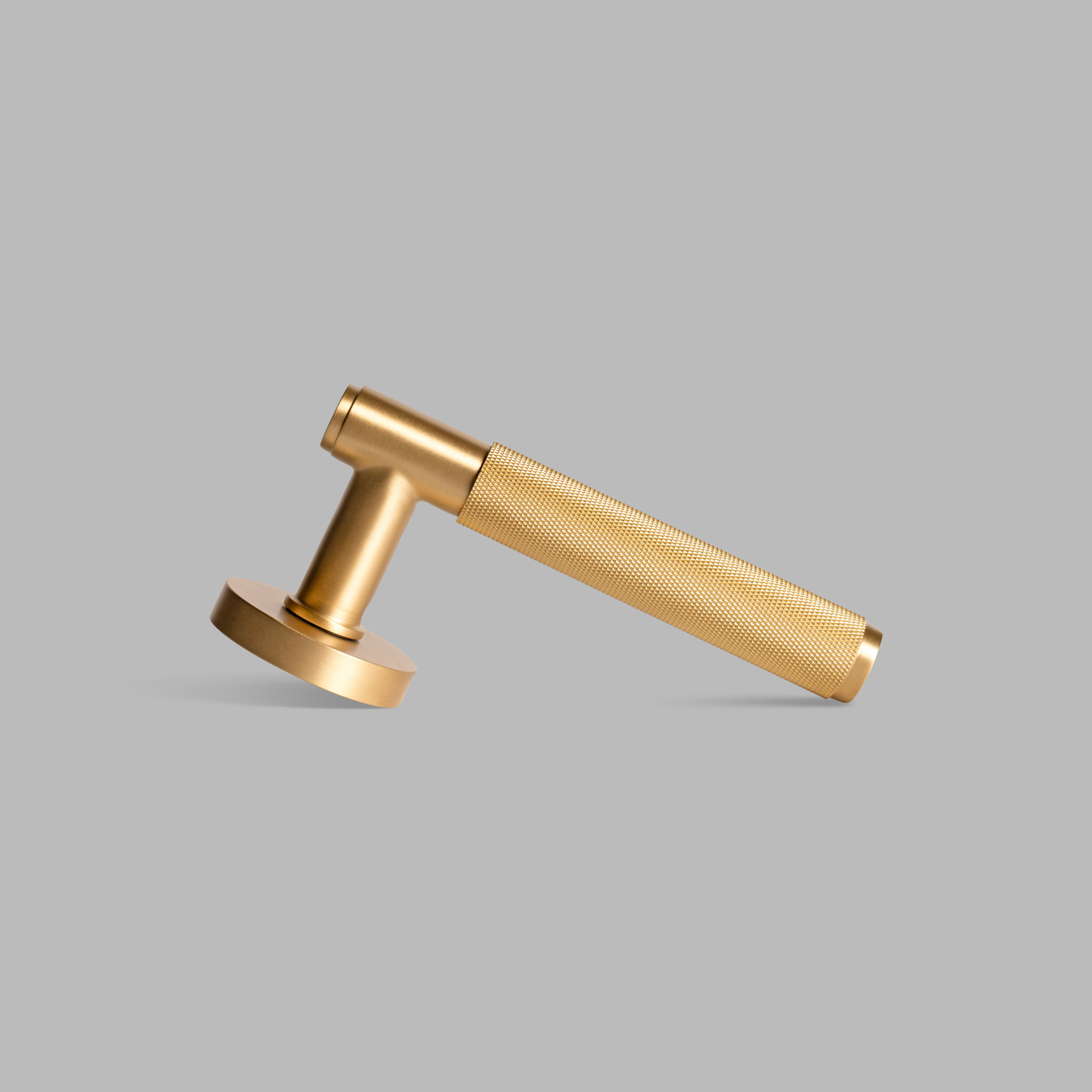 Gold Brass door handle set with lock