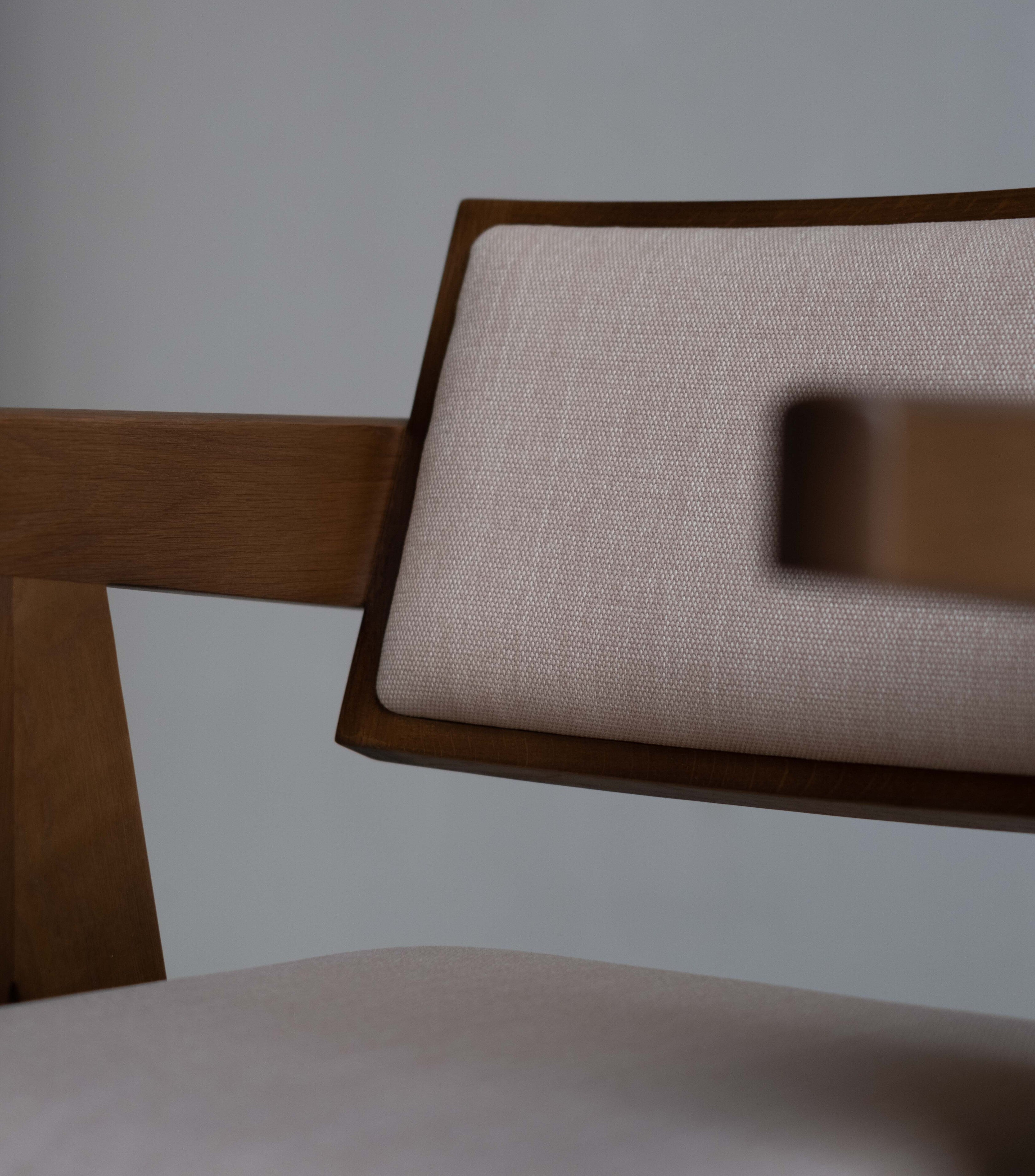 Rotan eetkamerstoel Pierre gestoffeerd - Bruin eiken