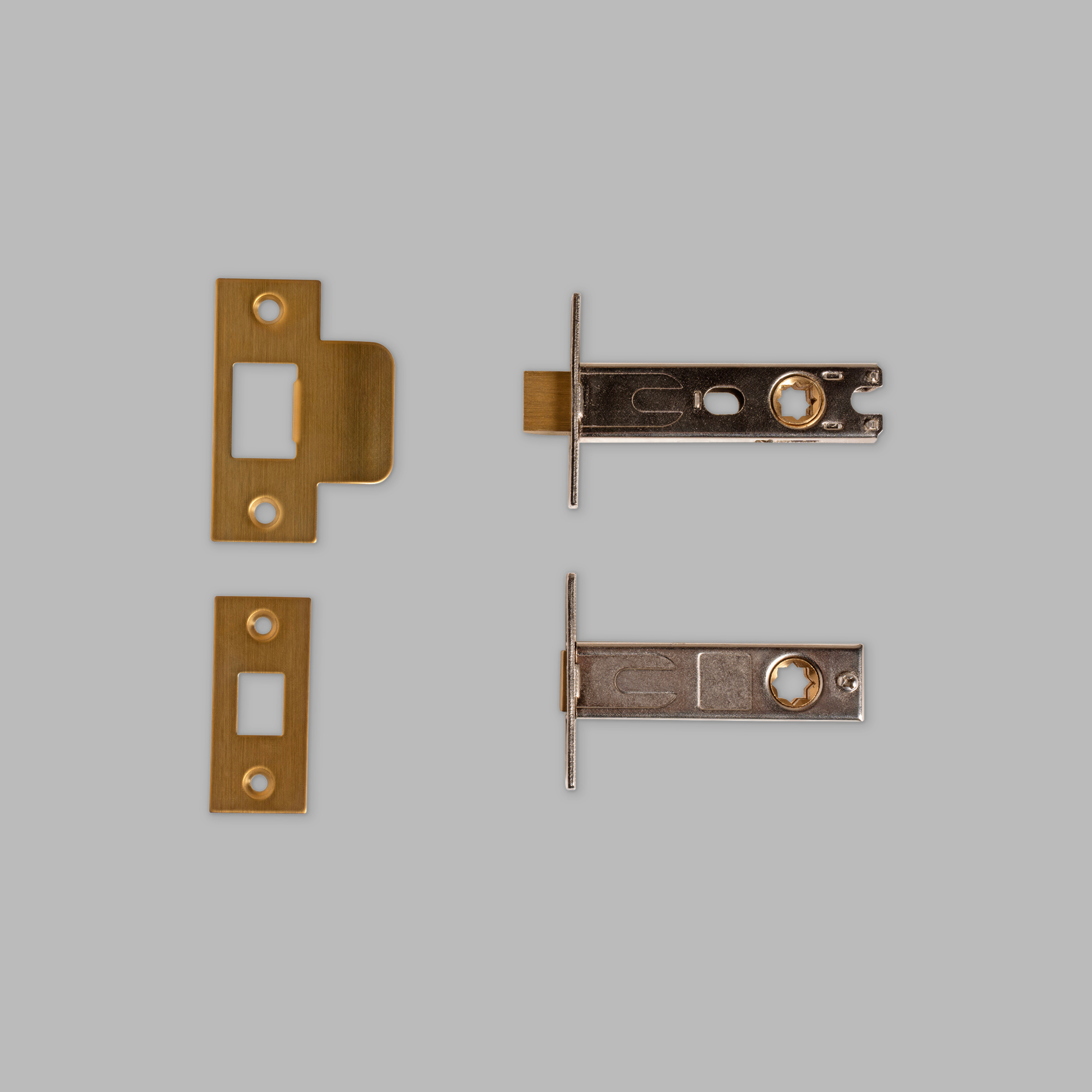 Gold Brass door handle set with lock