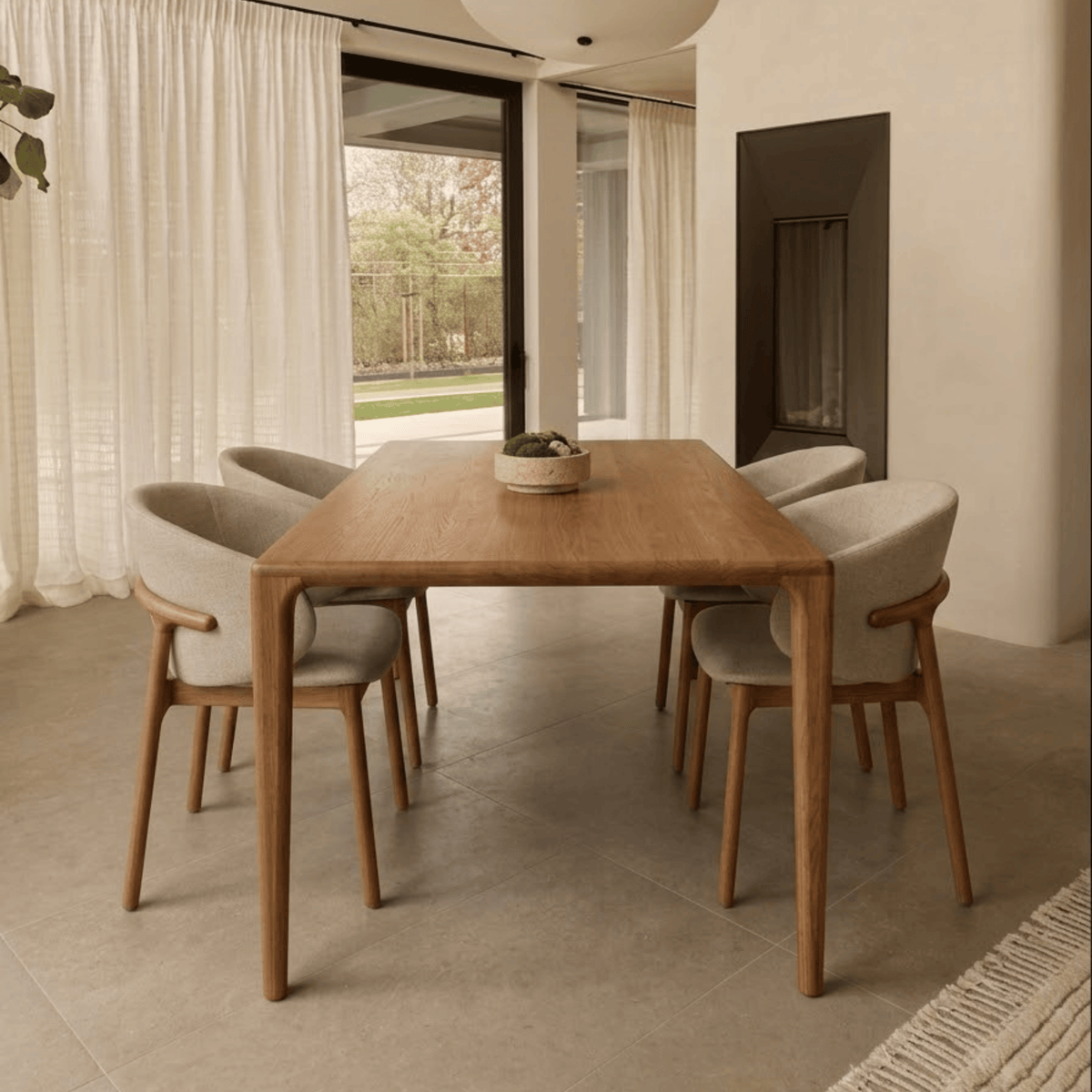 Houten rechthoekige eettafel - Mizo