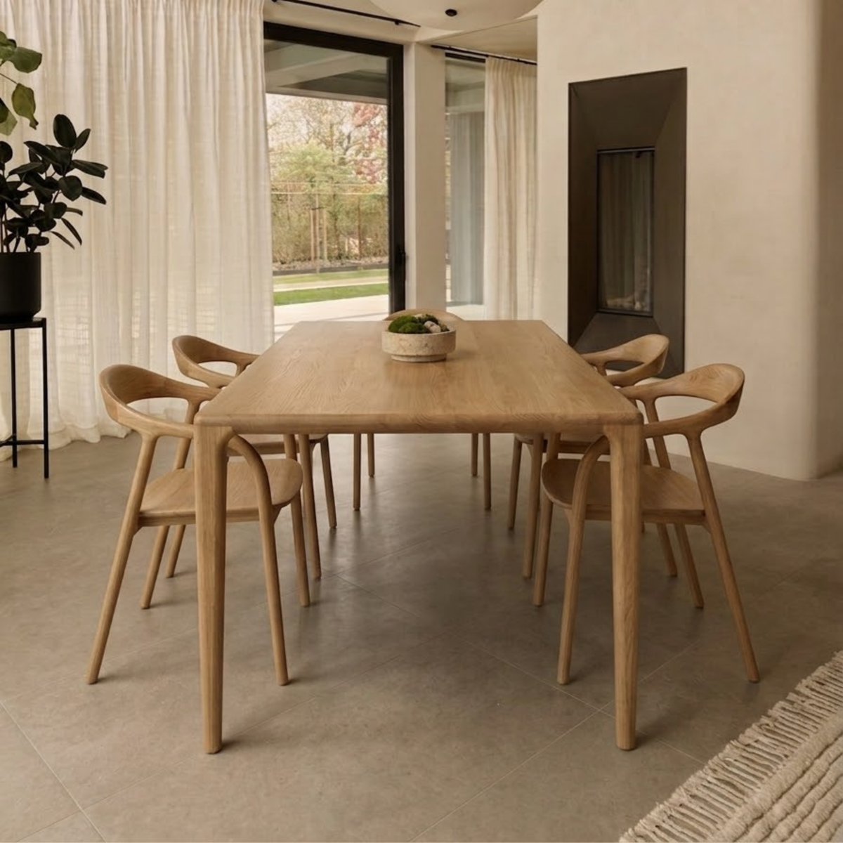 Houten rechthoekige eettafel - Mizo