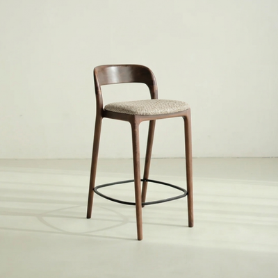Kana barkruk walnoot - Beige stof