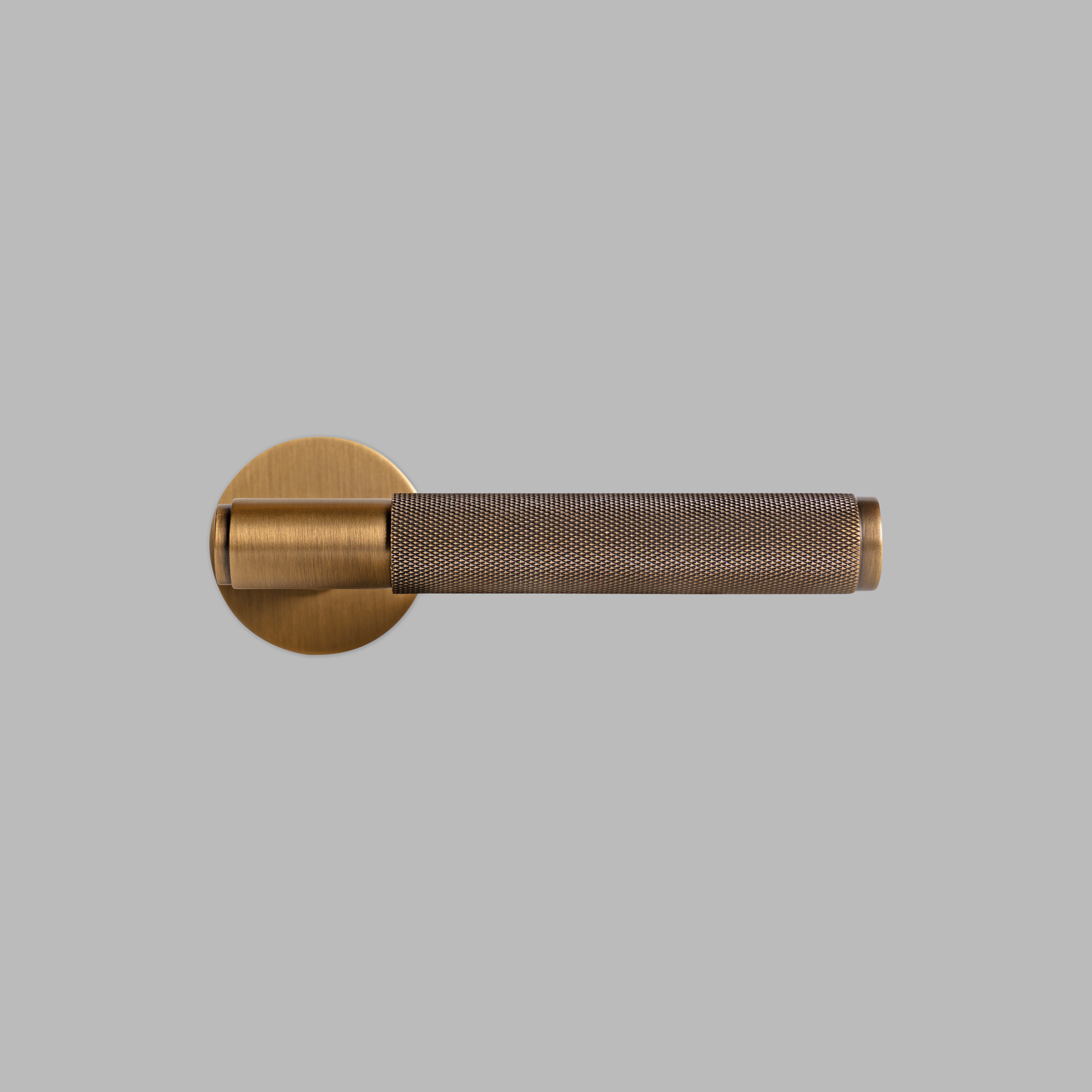 Smoked Bronze Brass Door Handle Set - no lock
