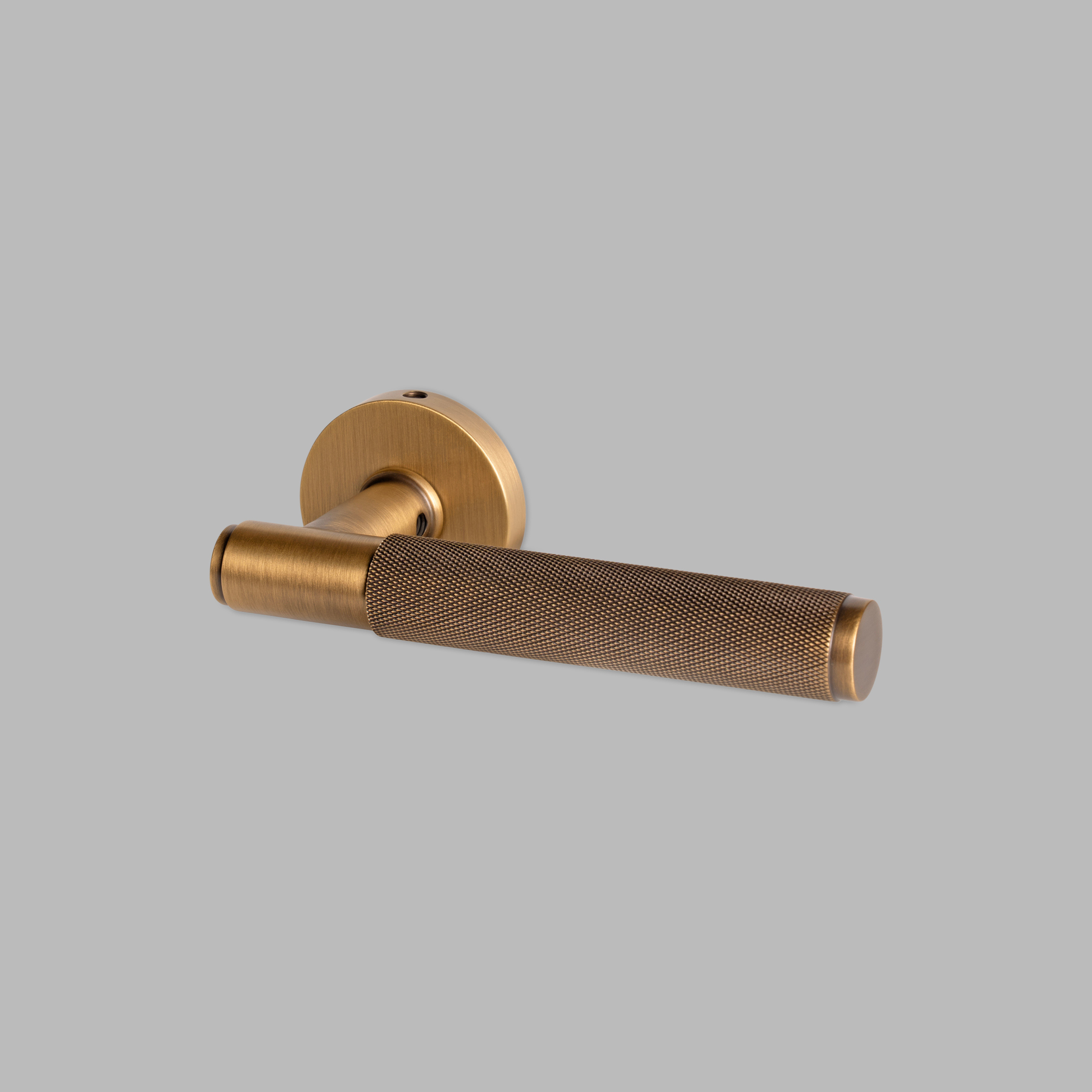 Smoked Bronze Brass Door Handle Set - no lock