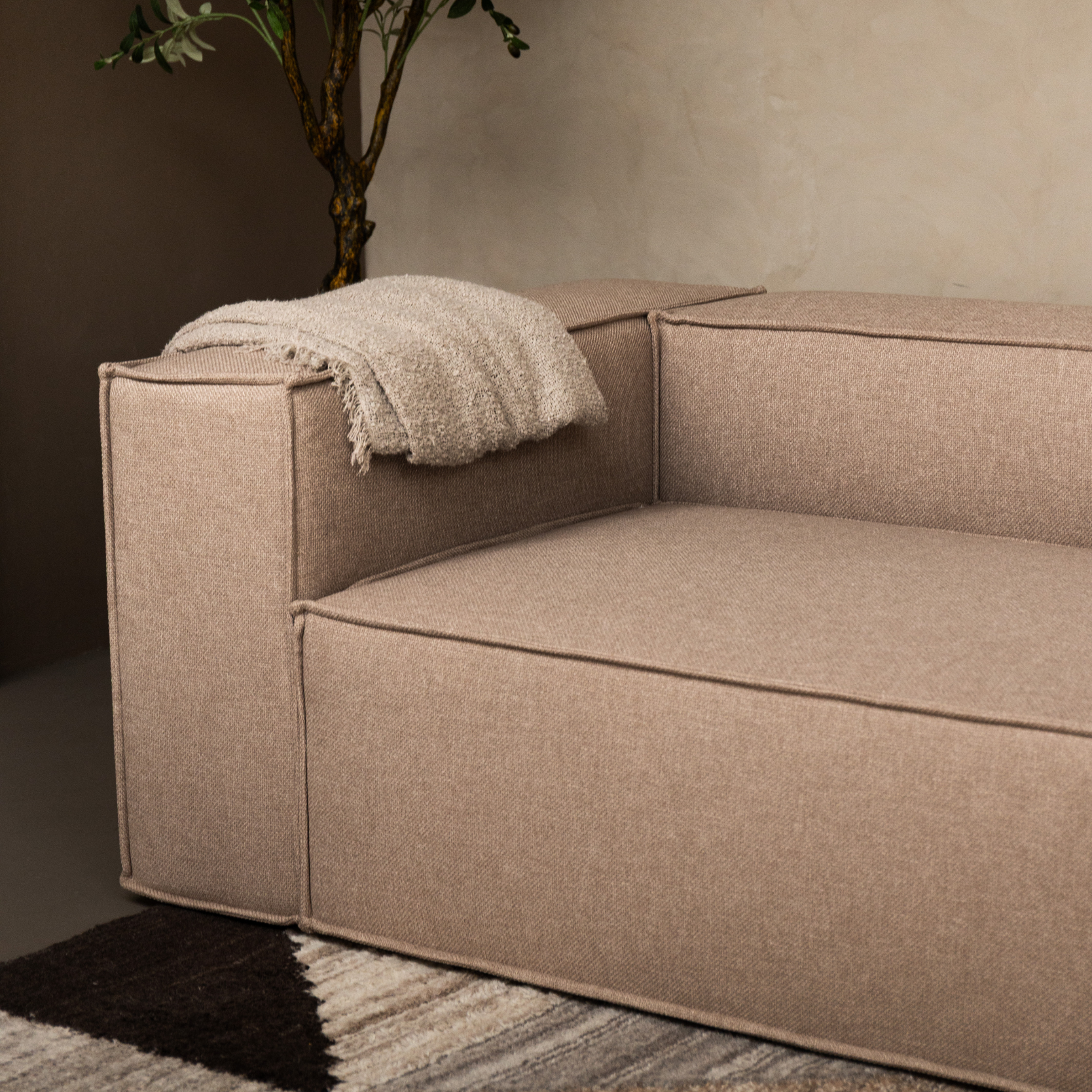 Loungebank Clay L - 2 modules diepte 120cm