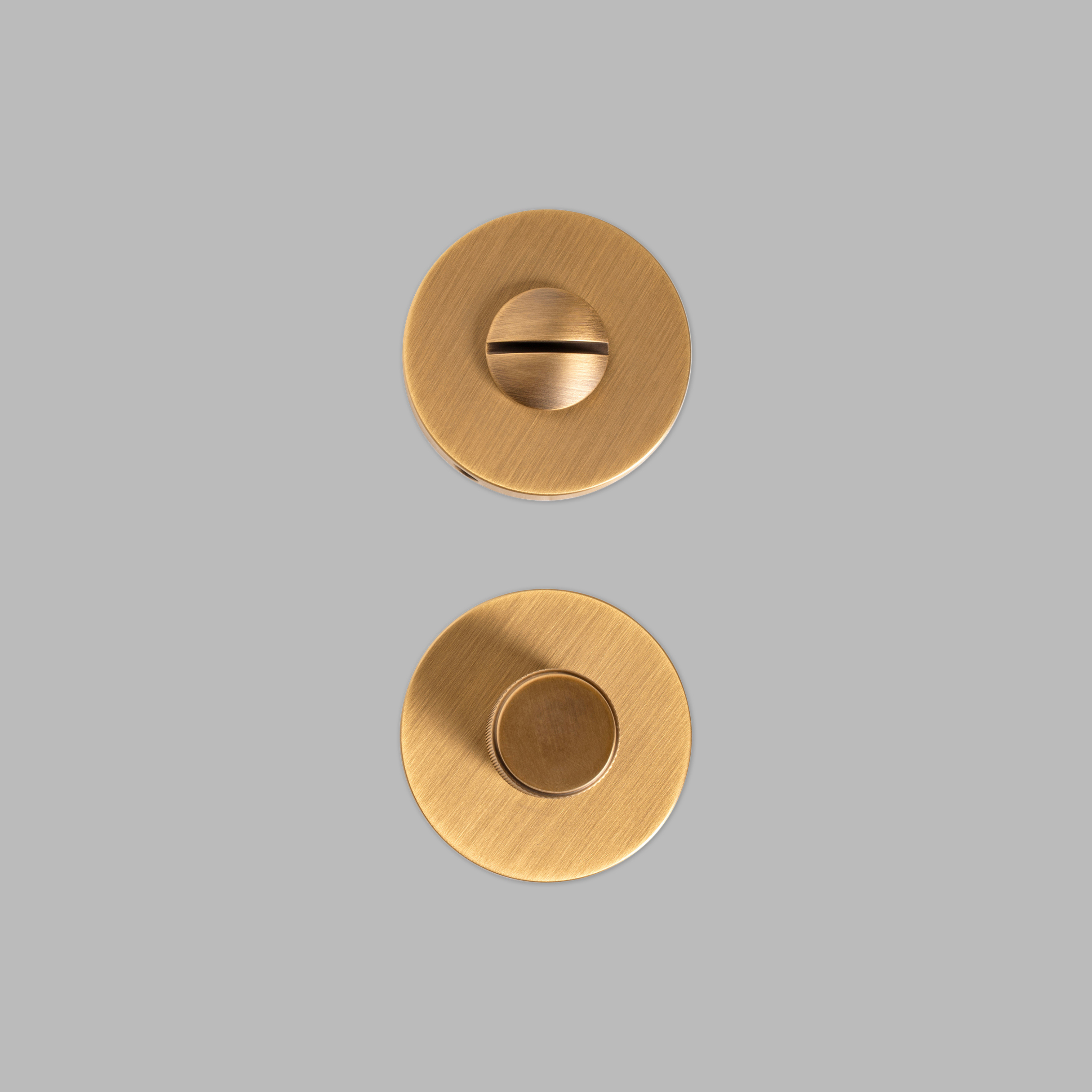 Smoked Bronze Brass Door Handle Set - no lock