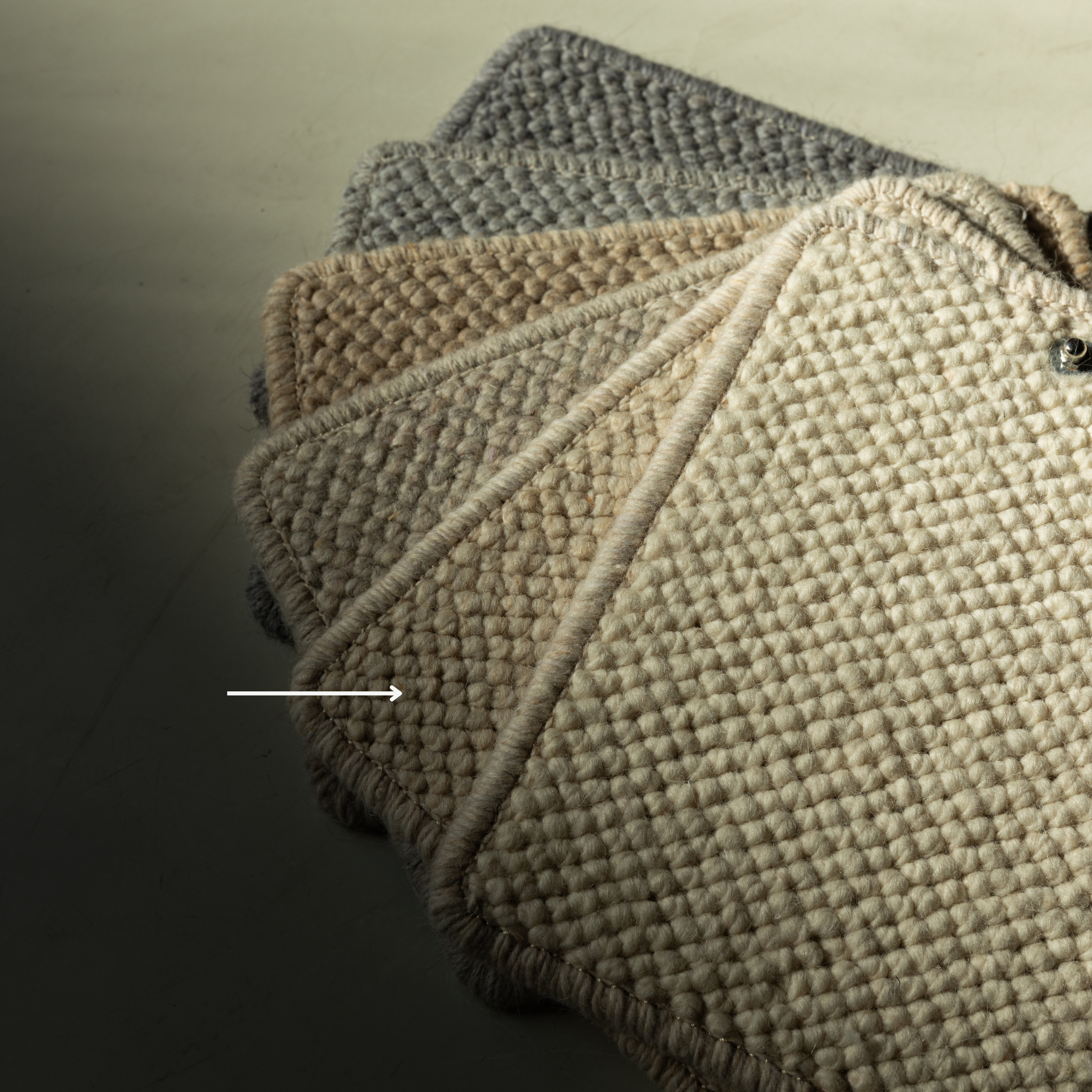 Vloerkleed rechthoekig - Ivoor kleur - 100% wol