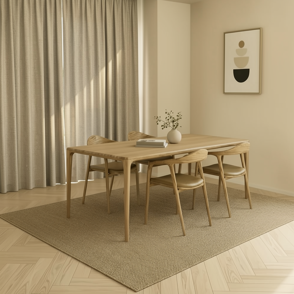 Wooden rectangular dining table - Mizo - Light oak