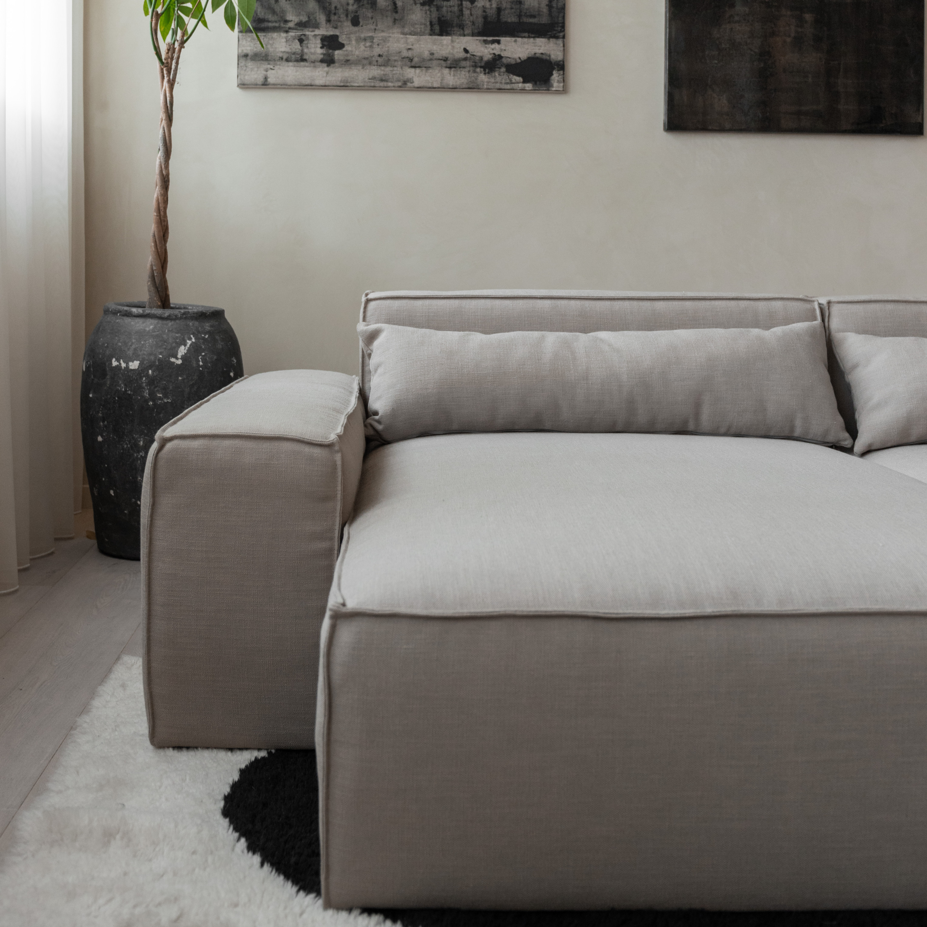 Modulaire Loungebank Malin - 3 zits met chaisse longue links