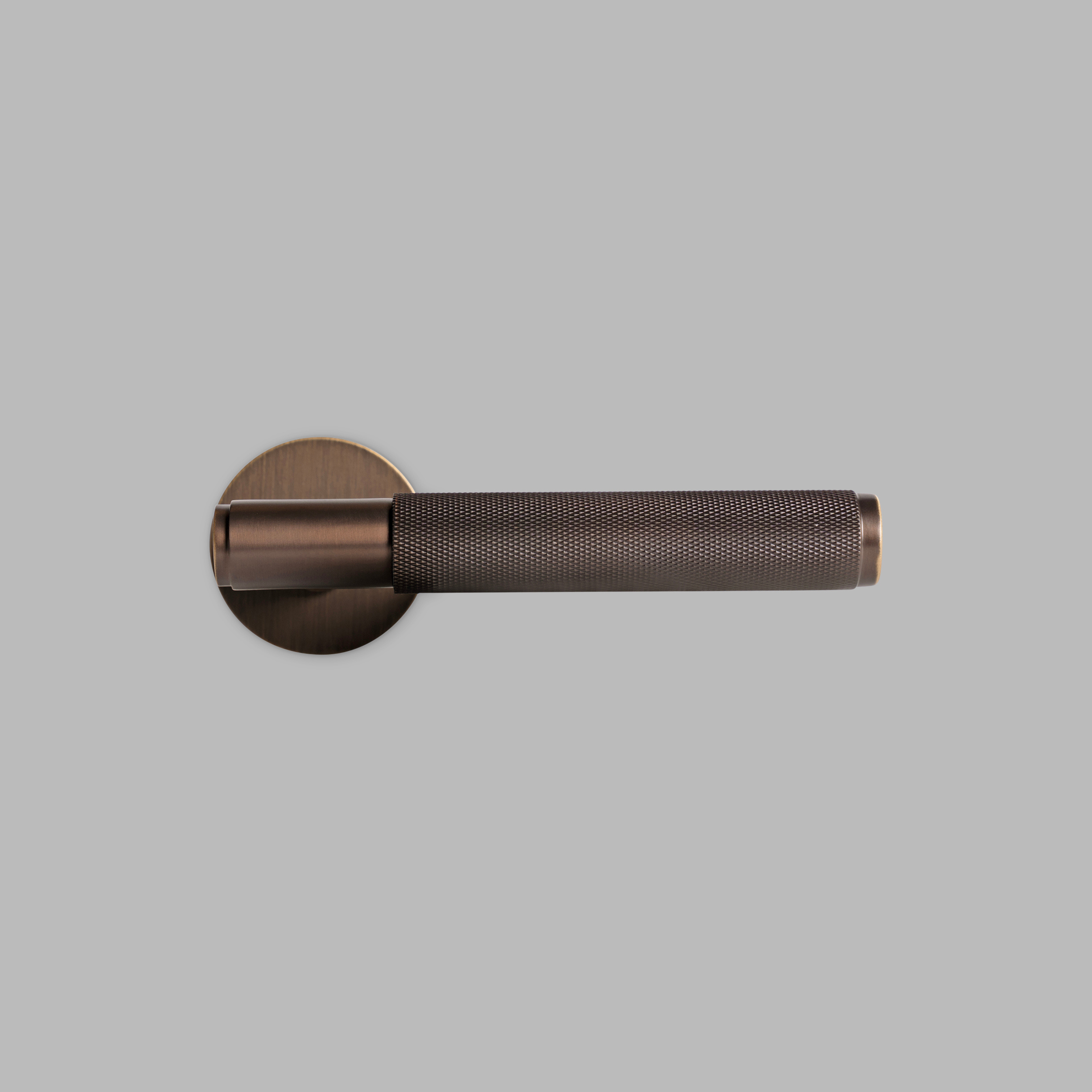 Smoked Bronze Brass Door Handle Set - no lock