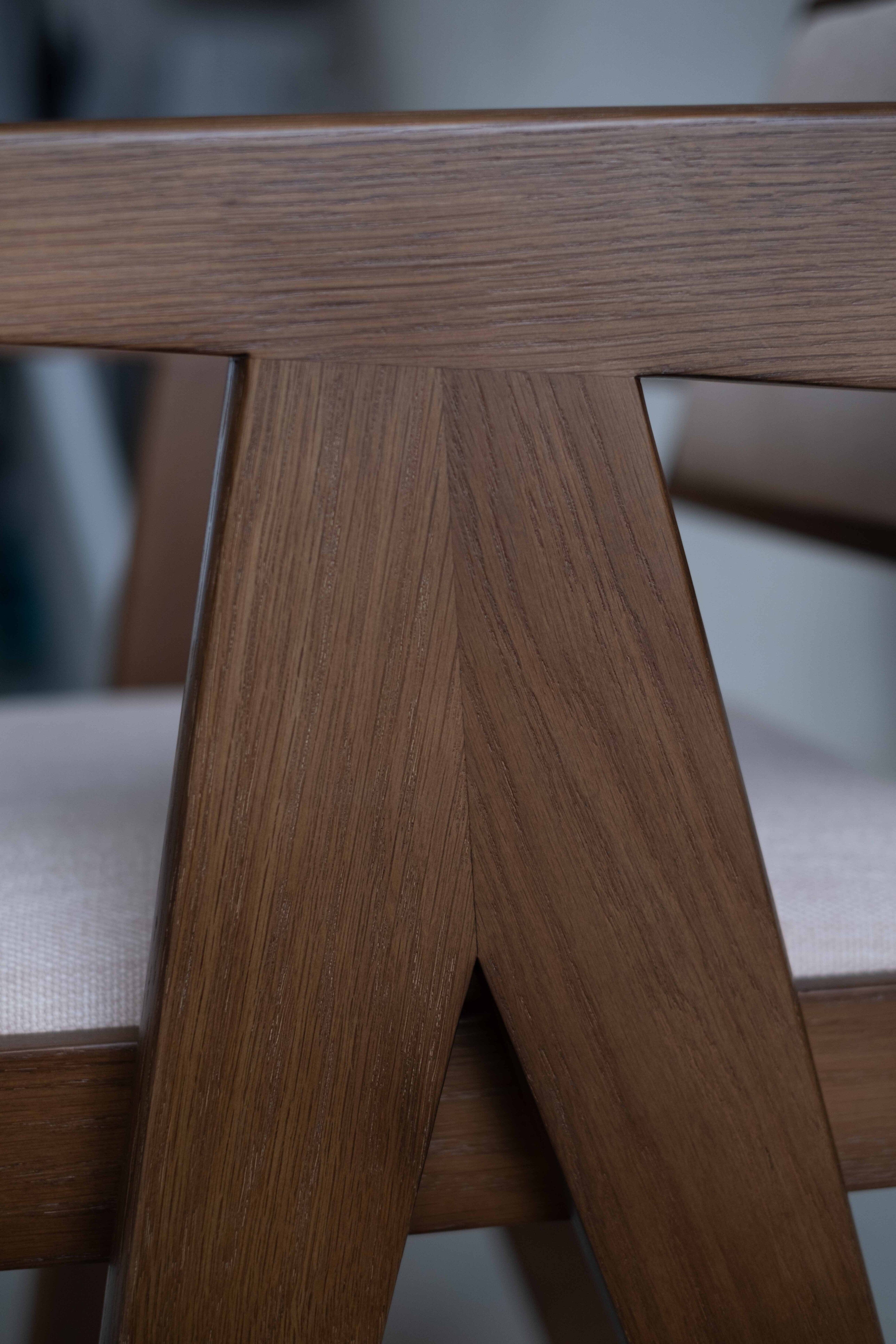 Rotan eetkamerstoel Pierre gestoffeerd - Bruin eiken