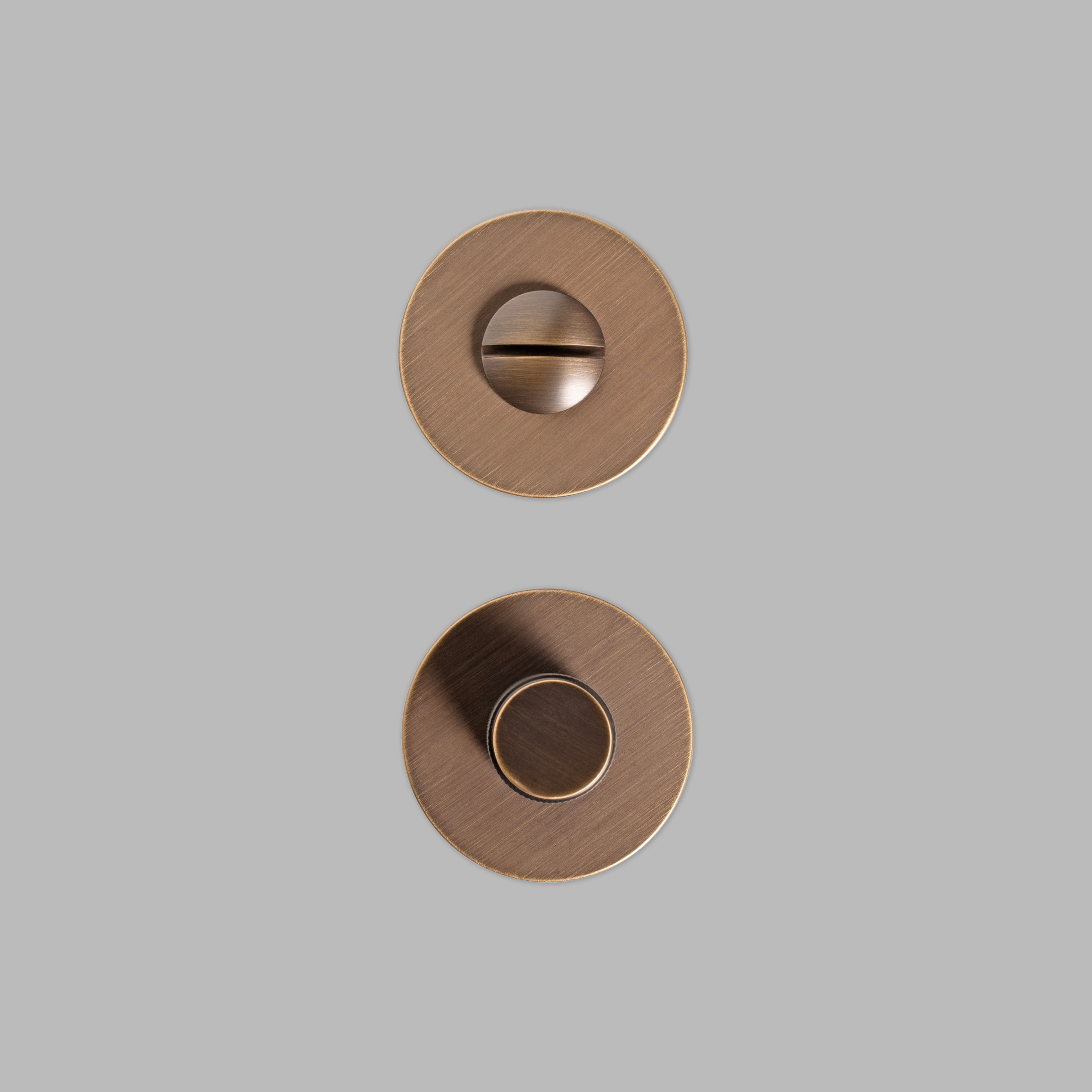 Smoked Bronze Brass door handle set with lock