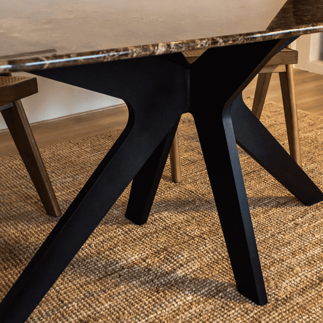 Ovale marmeren eettafel - Roman onderstel