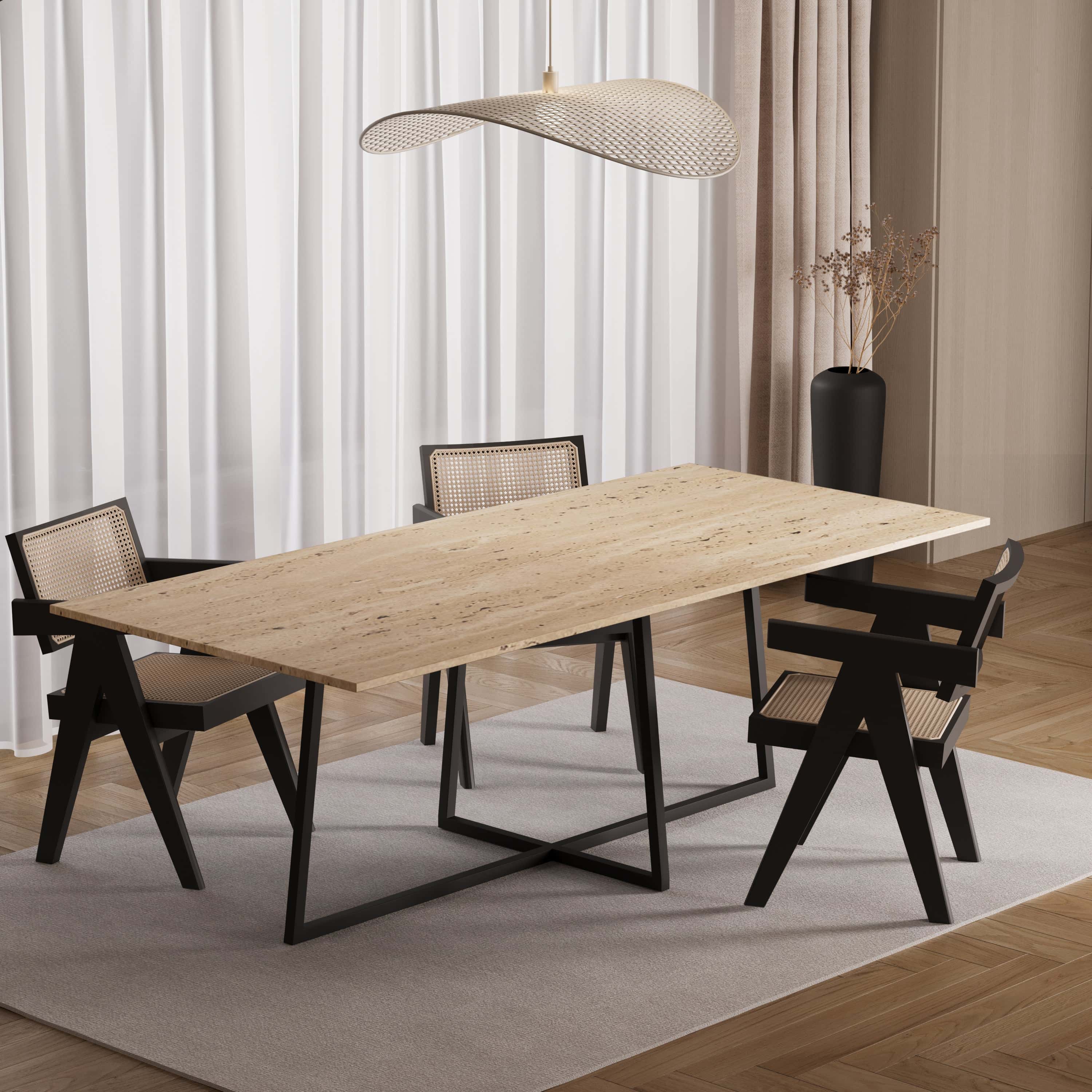 Rechthoekige eettafel - Marmer (Criss-cross)