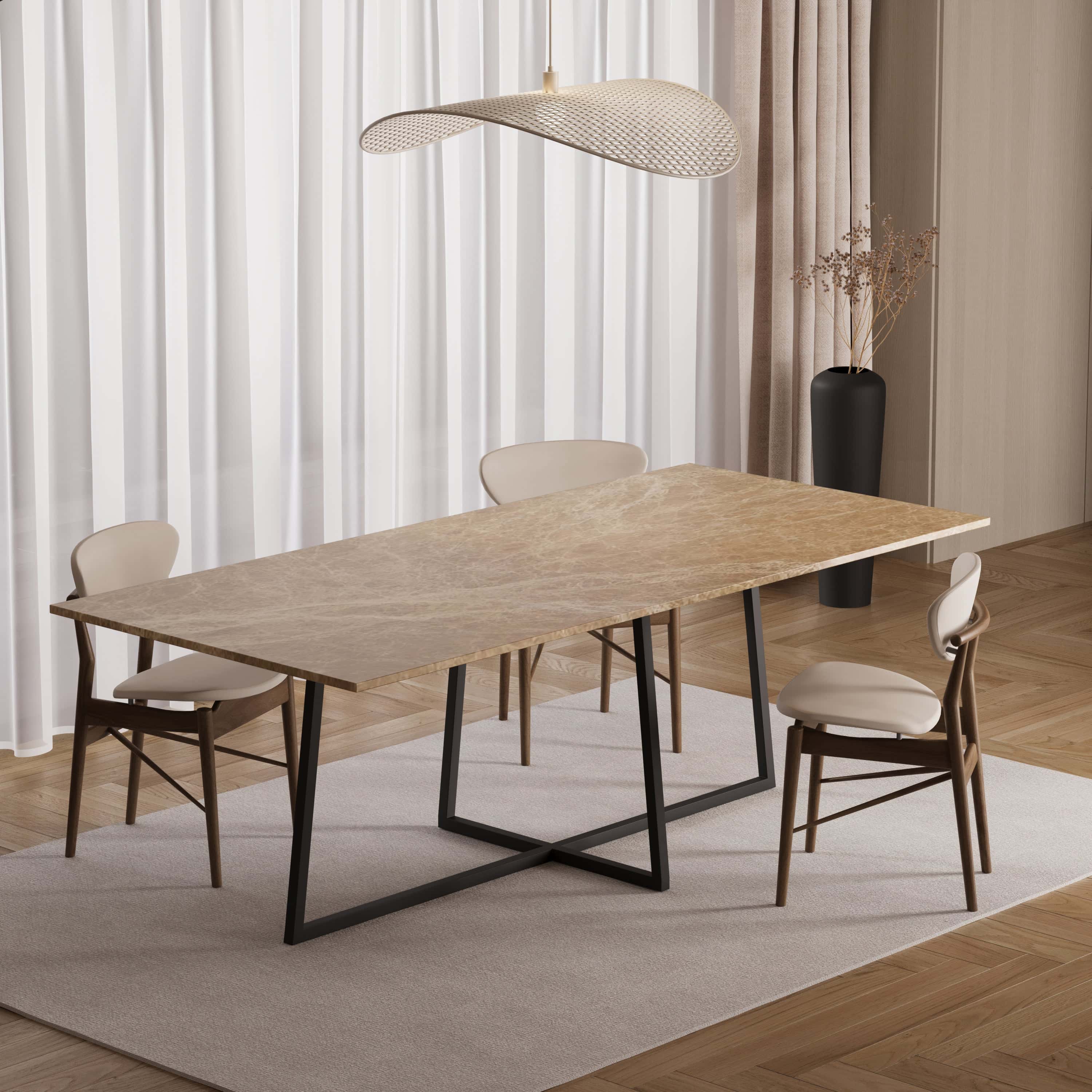 Rechthoekige eettafel - Marmer (Criss-cross)