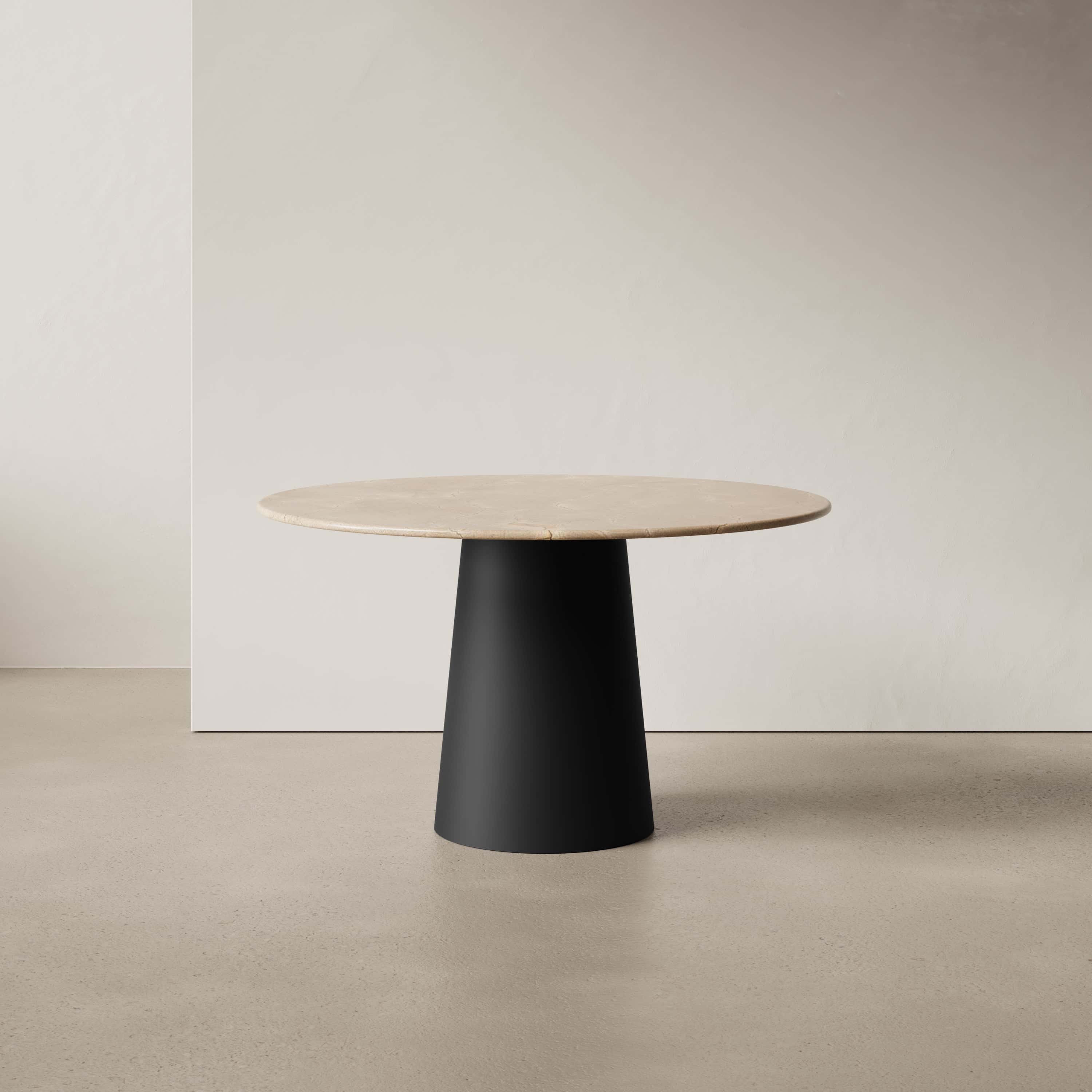Ronde marmeren eettafel - Cilinder onderstel