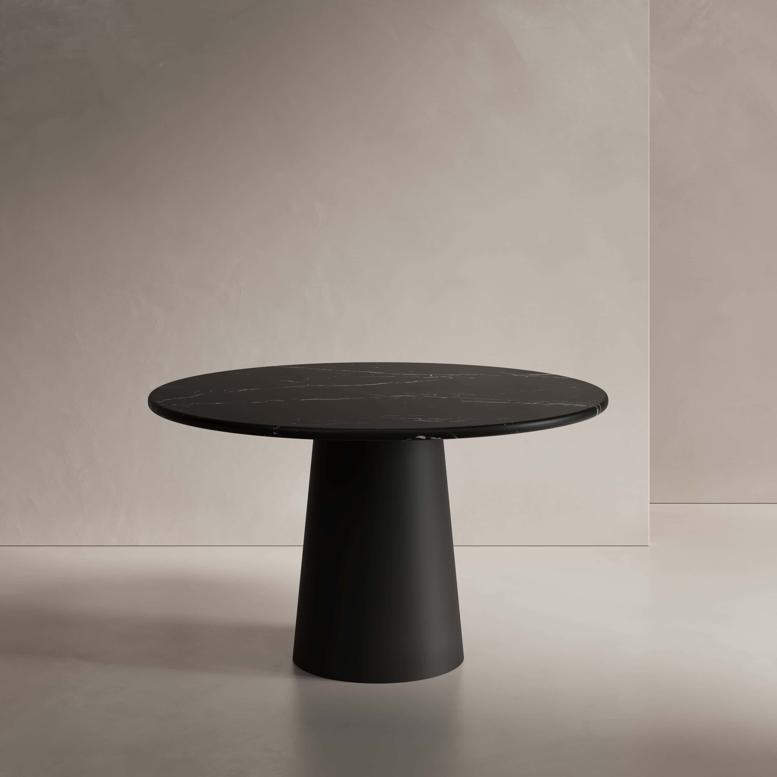Ronde marmeren eettafel - Cilinder onderstel