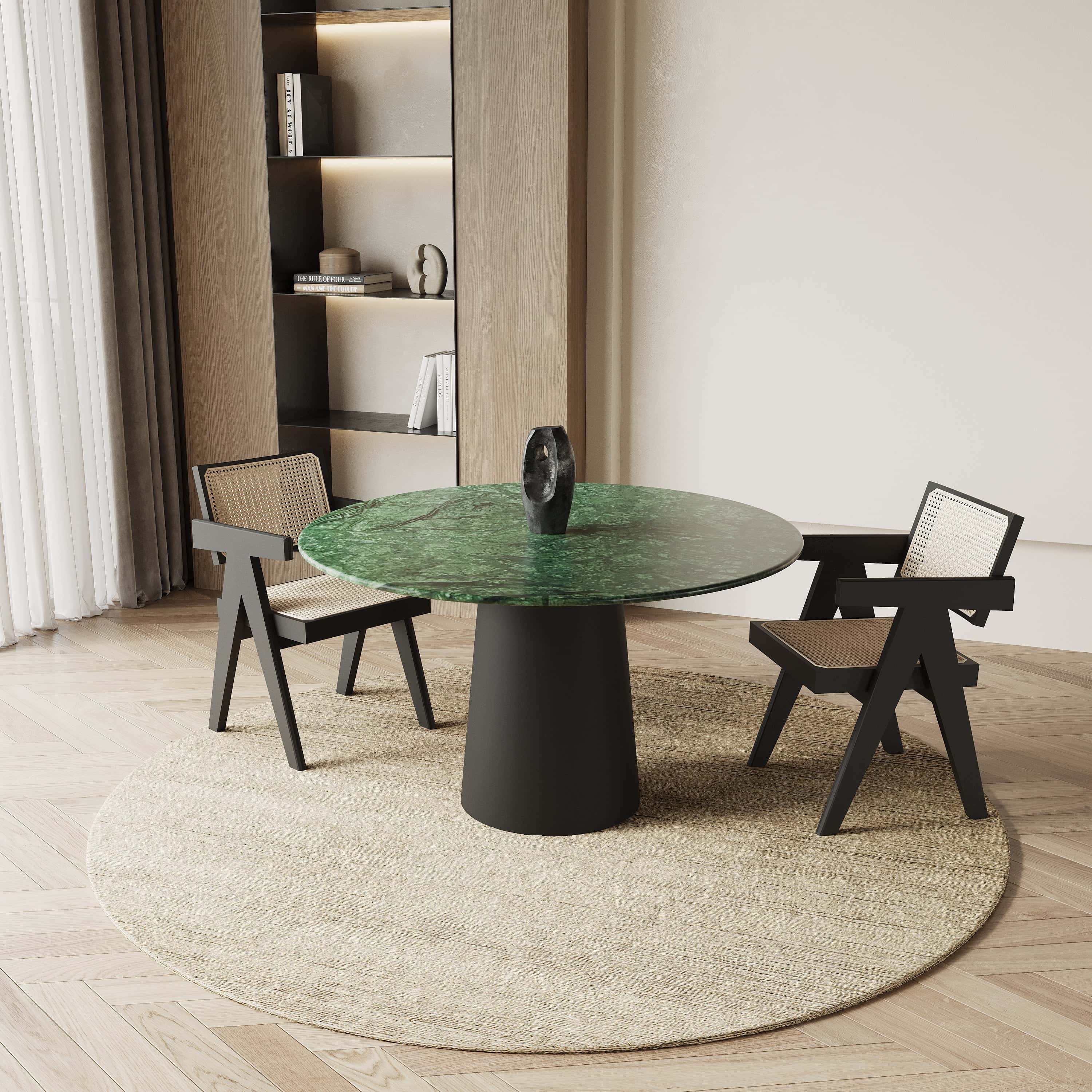 Ronde marmeren eettafel - Cilinder onderstel