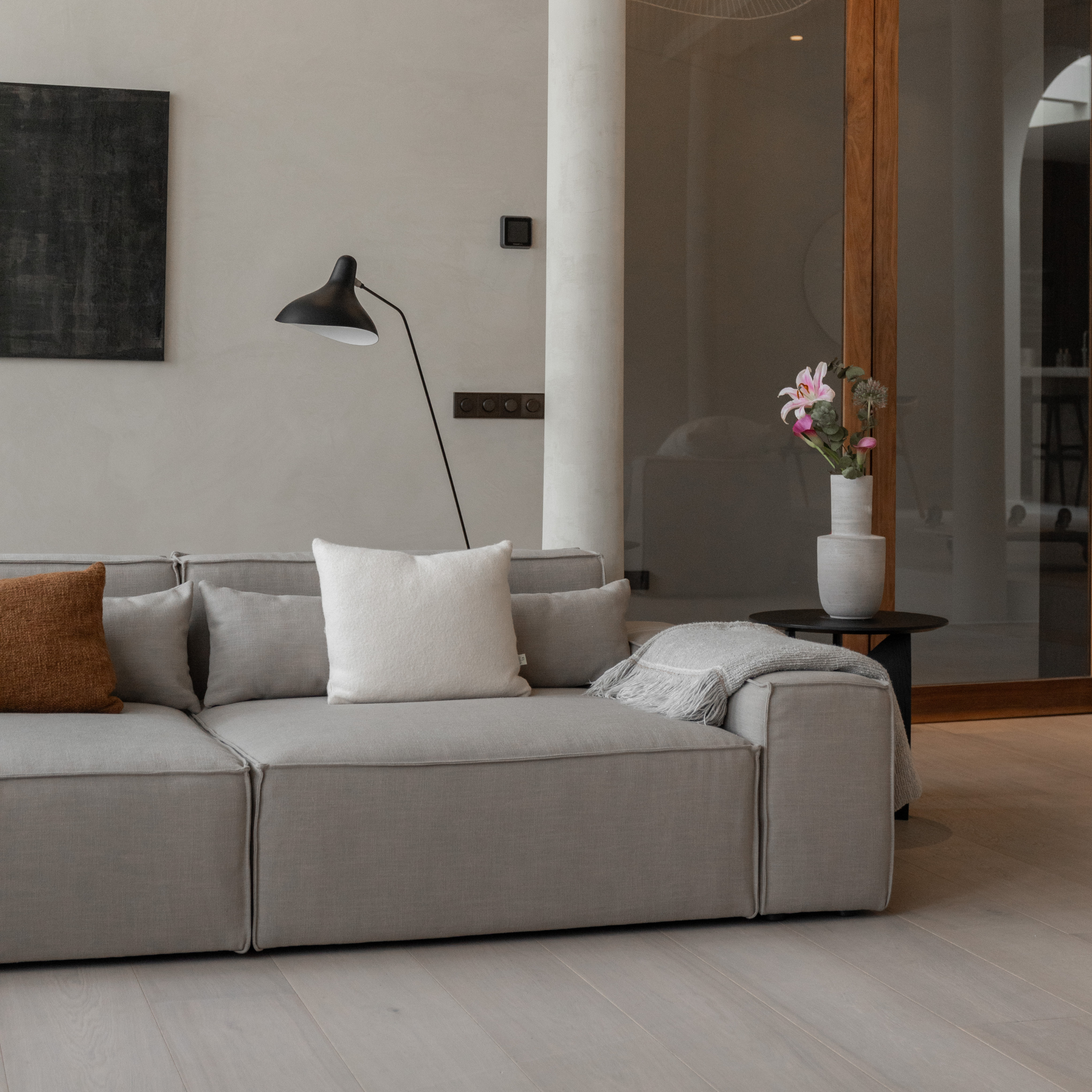 Modulaire Loungebank Malin - 3 zits met chaisse longue links