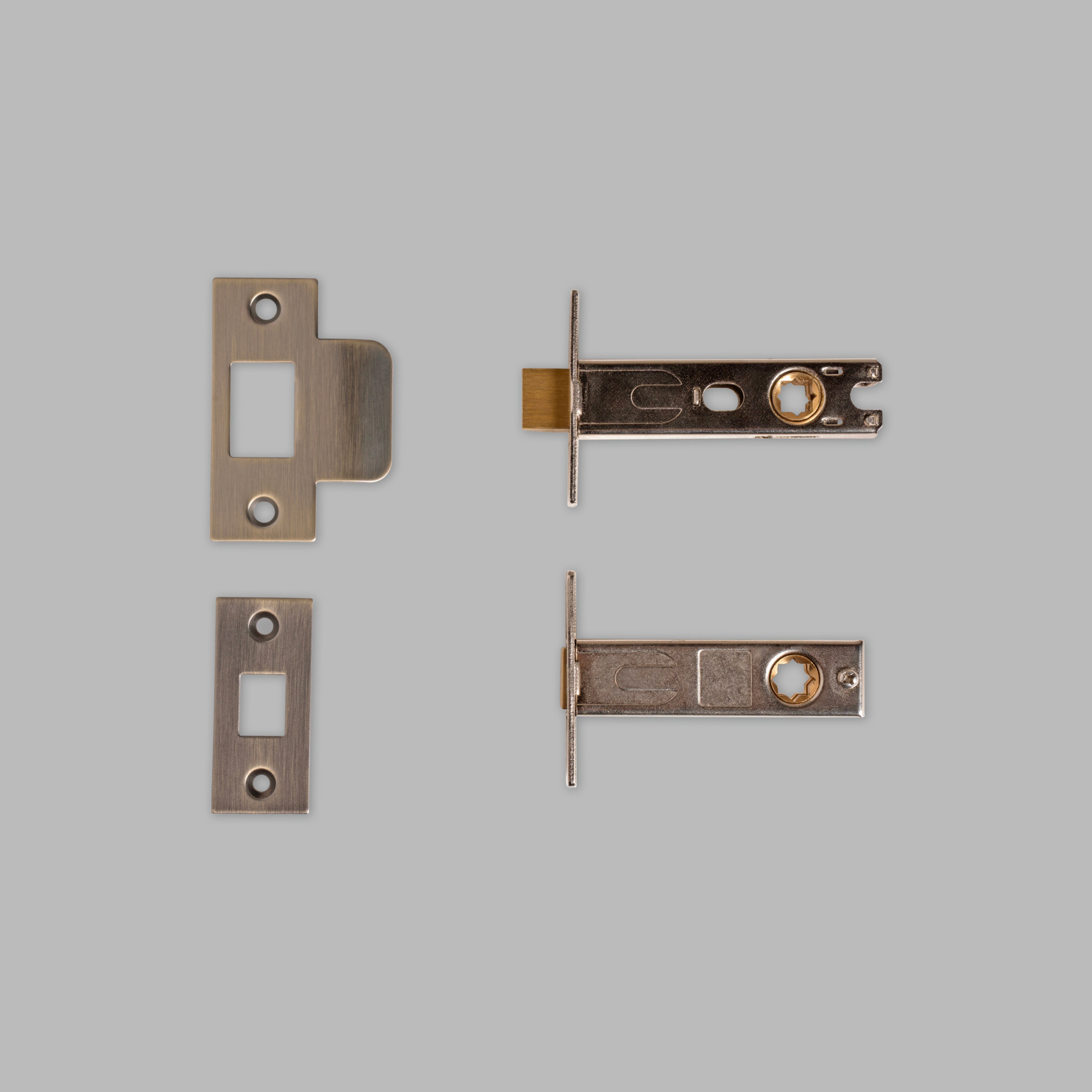 Smoked Bronze Brass door handle set with lock