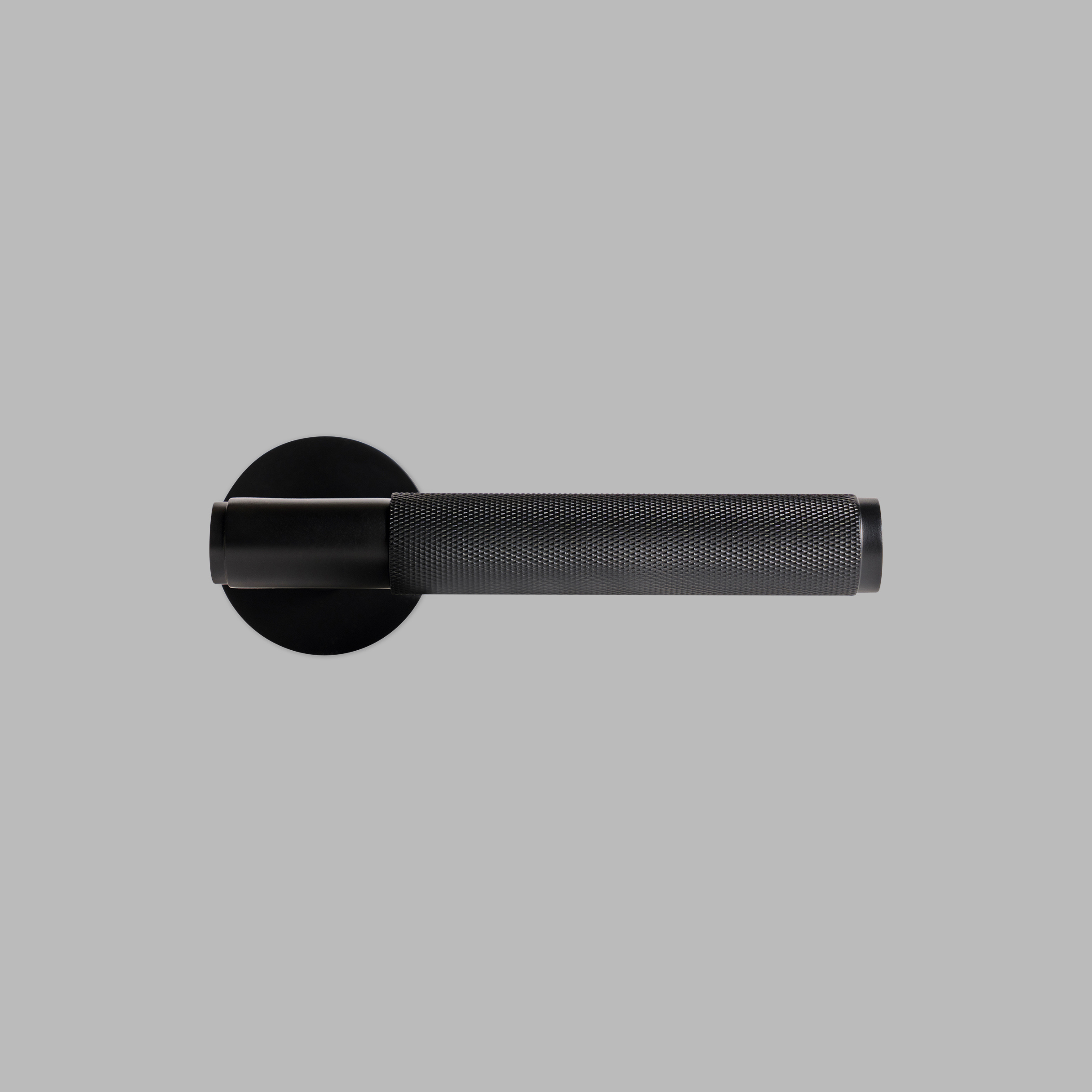 Black Brass door handle set with lock