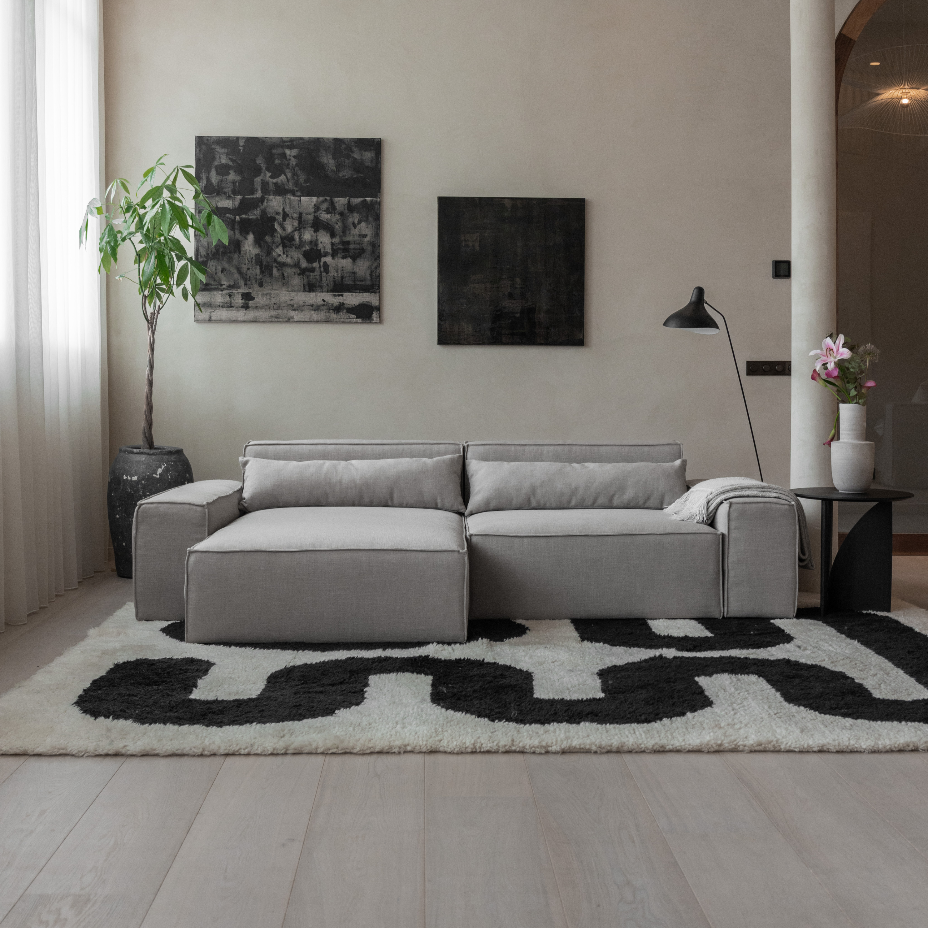 Modulaire Loungebank Malin - 2 zits met chaisse longue