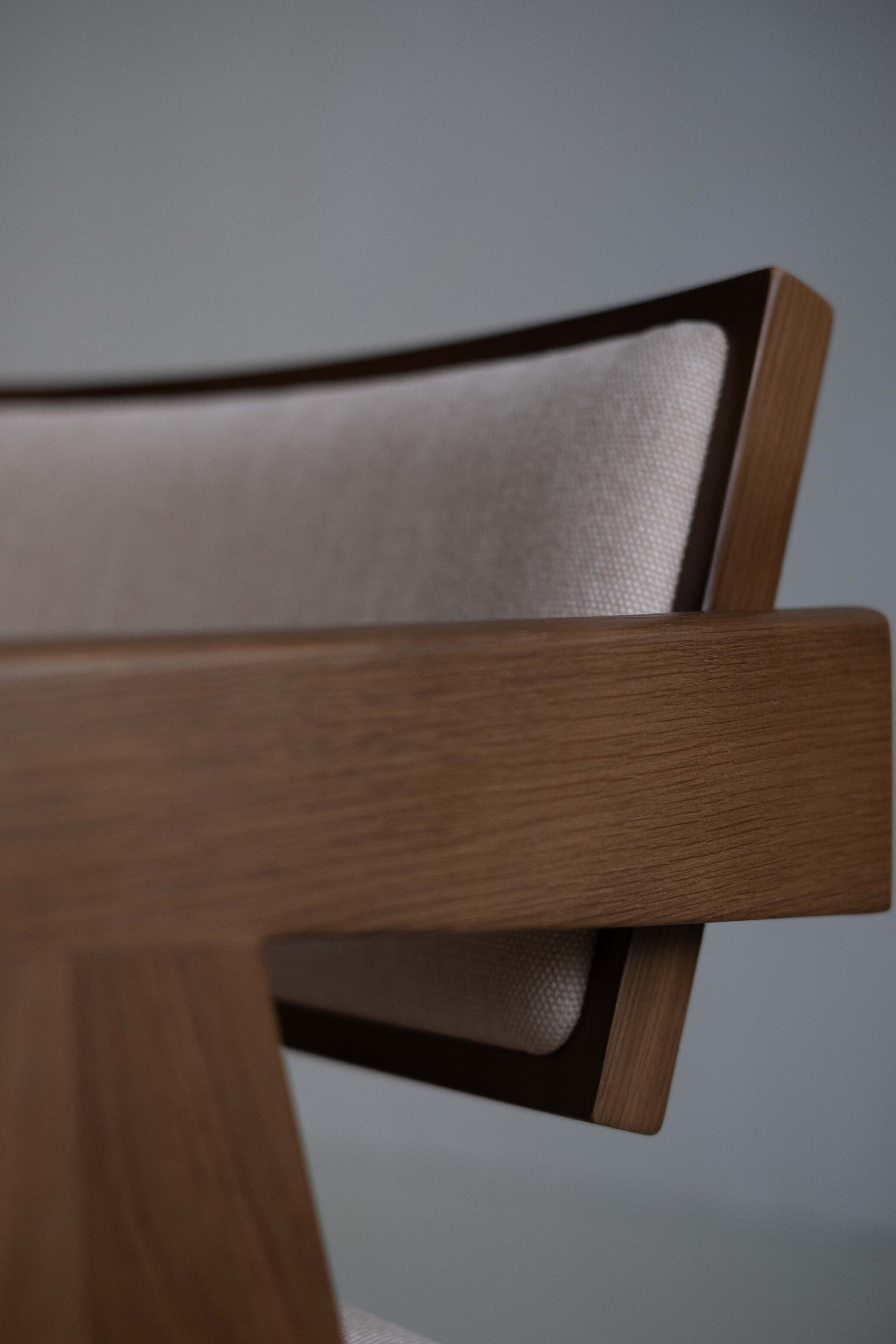 Rotan eetkamerstoel Pierre gestoffeerd - Bruin eiken