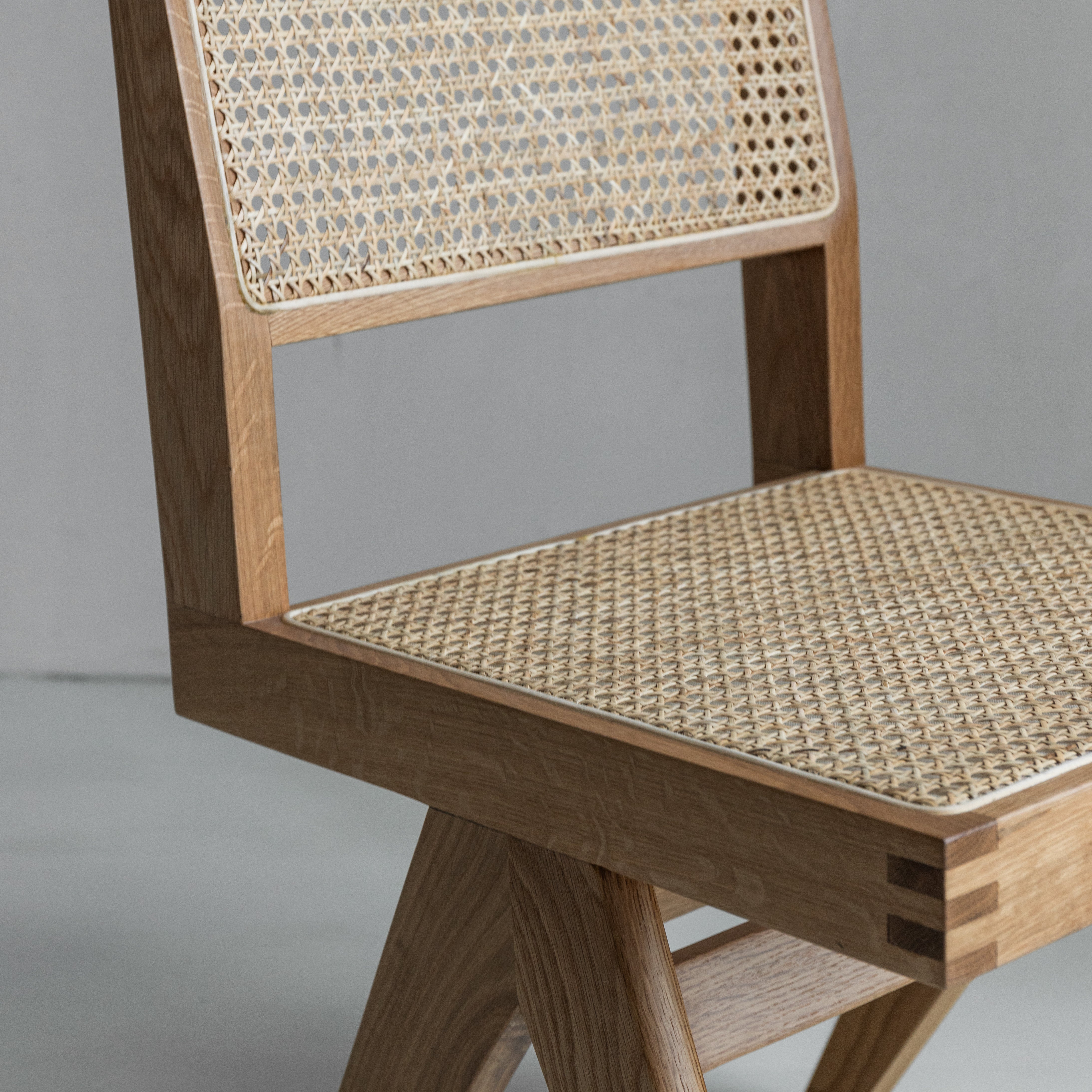 Rotan eetkamerstoel Pierre zonder armleuning - Licht eiken