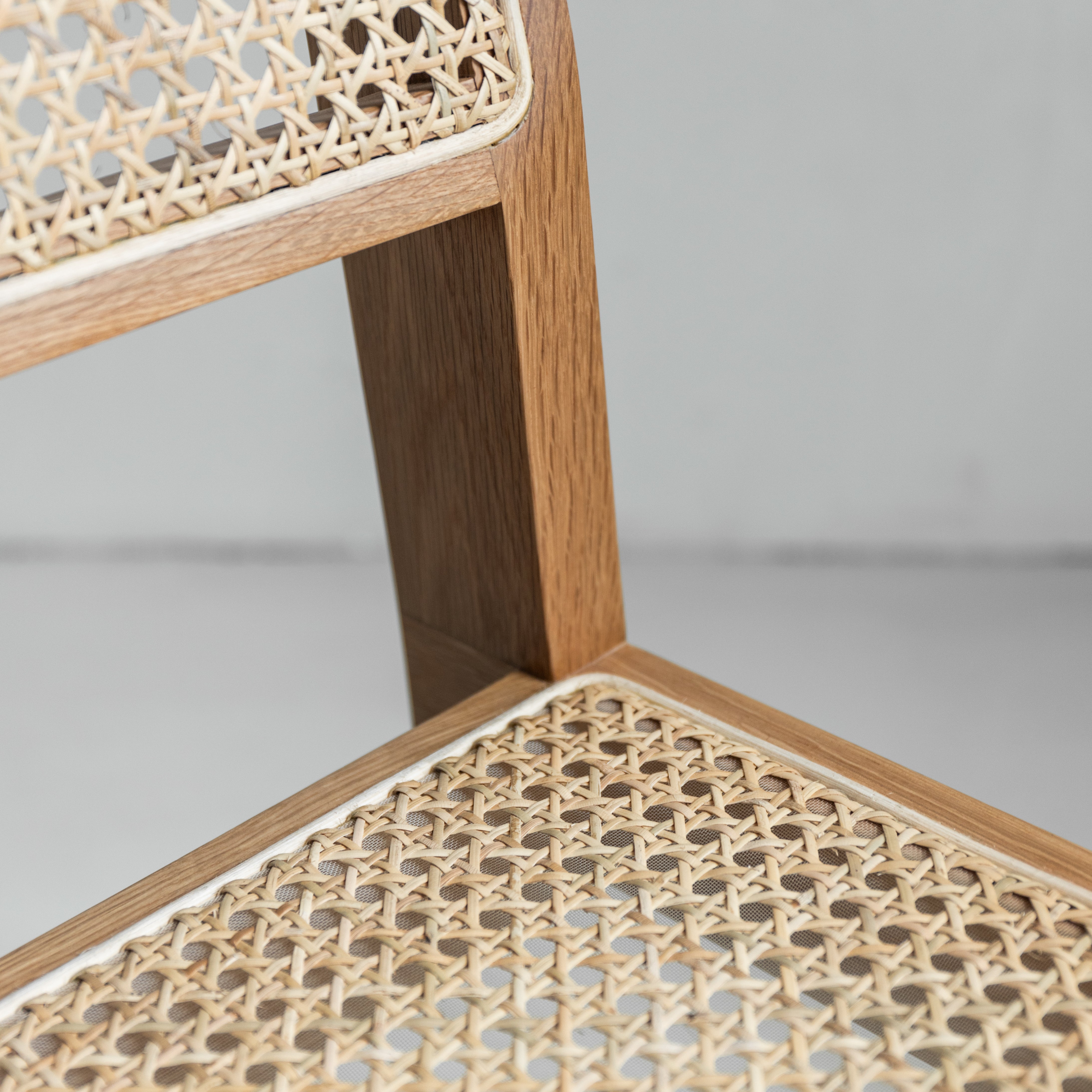 Rotan eetkamerstoel Pierre zonder armleuning - Licht eiken