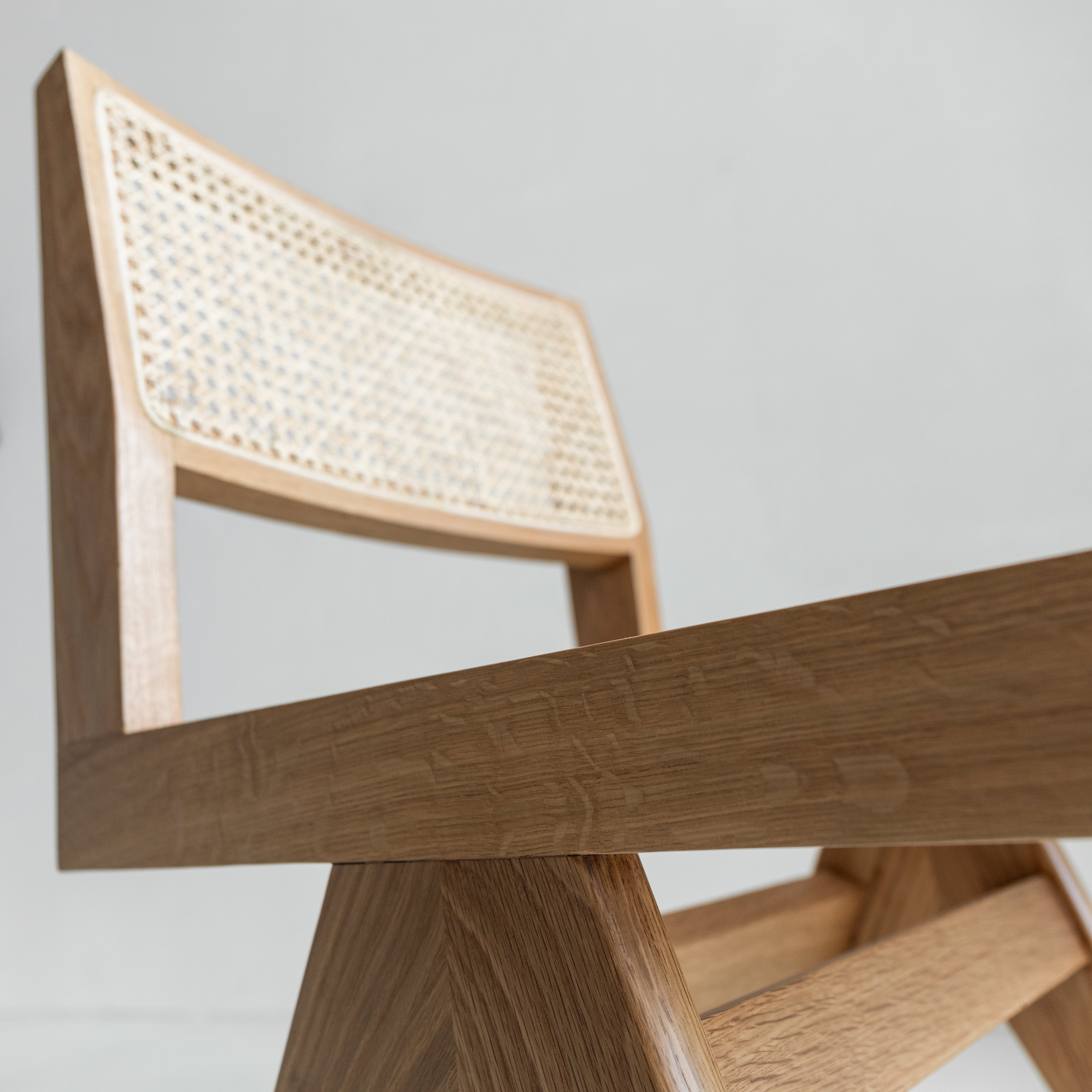 Rotan eetkamerstoel Pierre zonder armleuning - Licht eiken