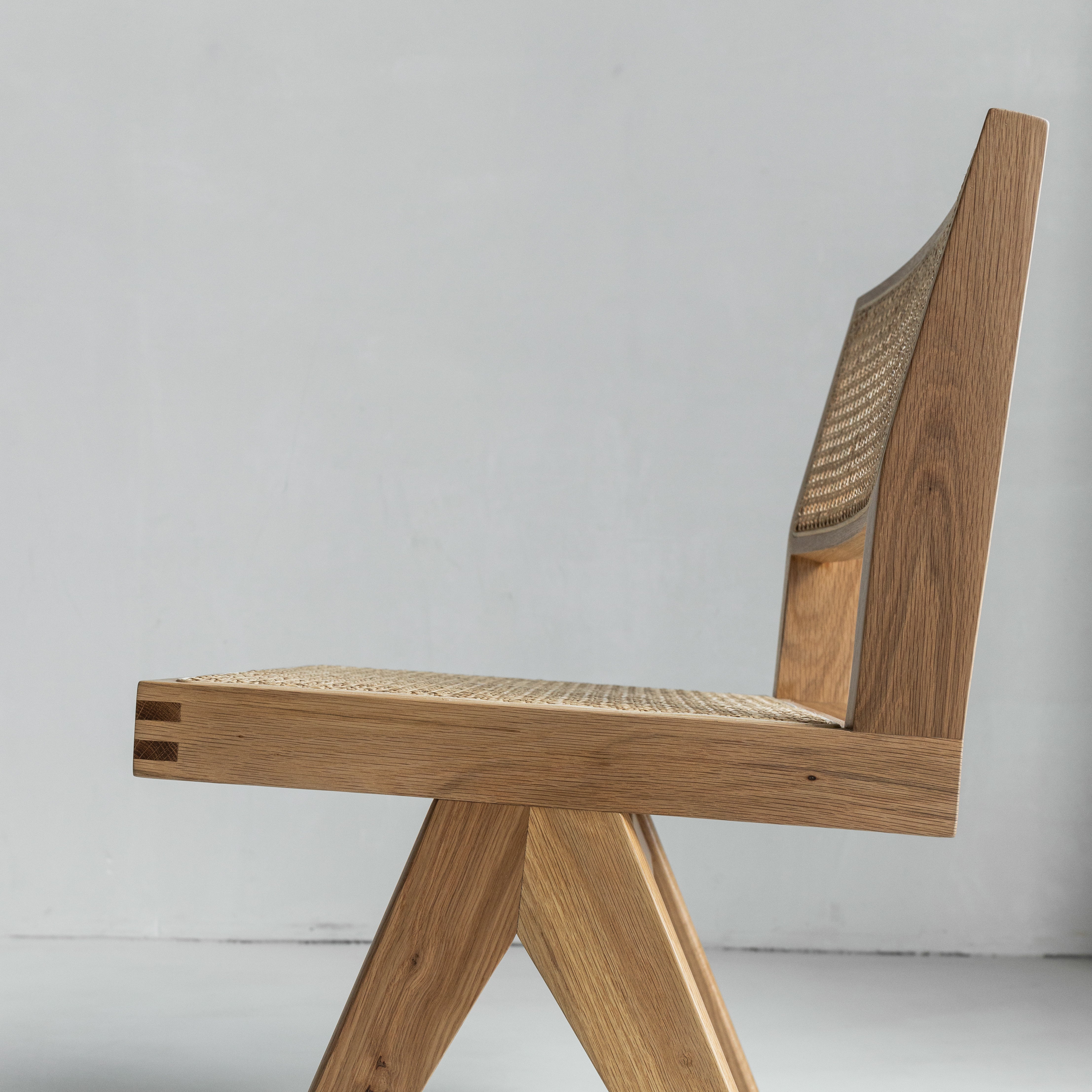 Rotan eetkamerstoel Pierre zonder armleuning - Licht eiken