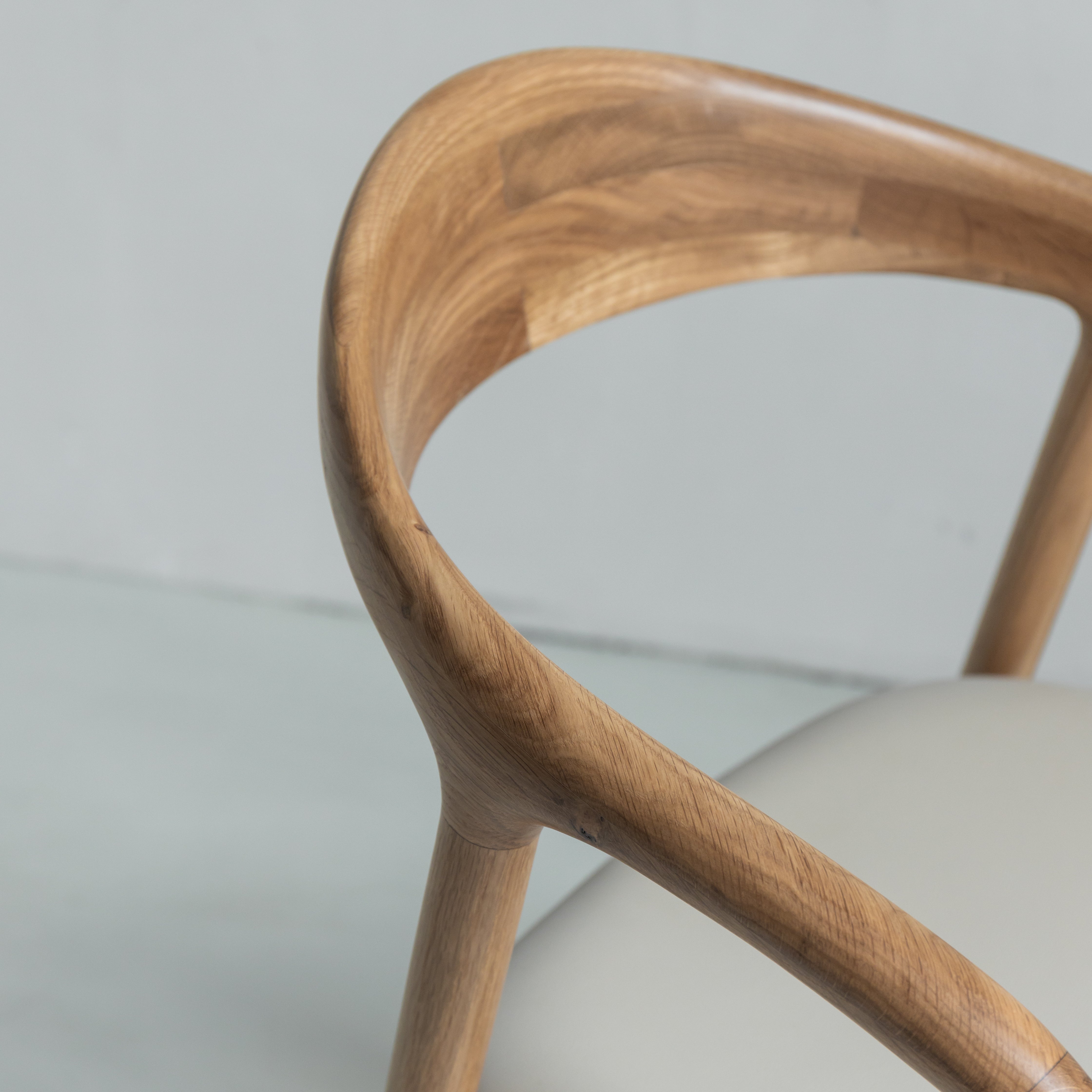 Kana eetkamerstoel beige leer - Licht eiken