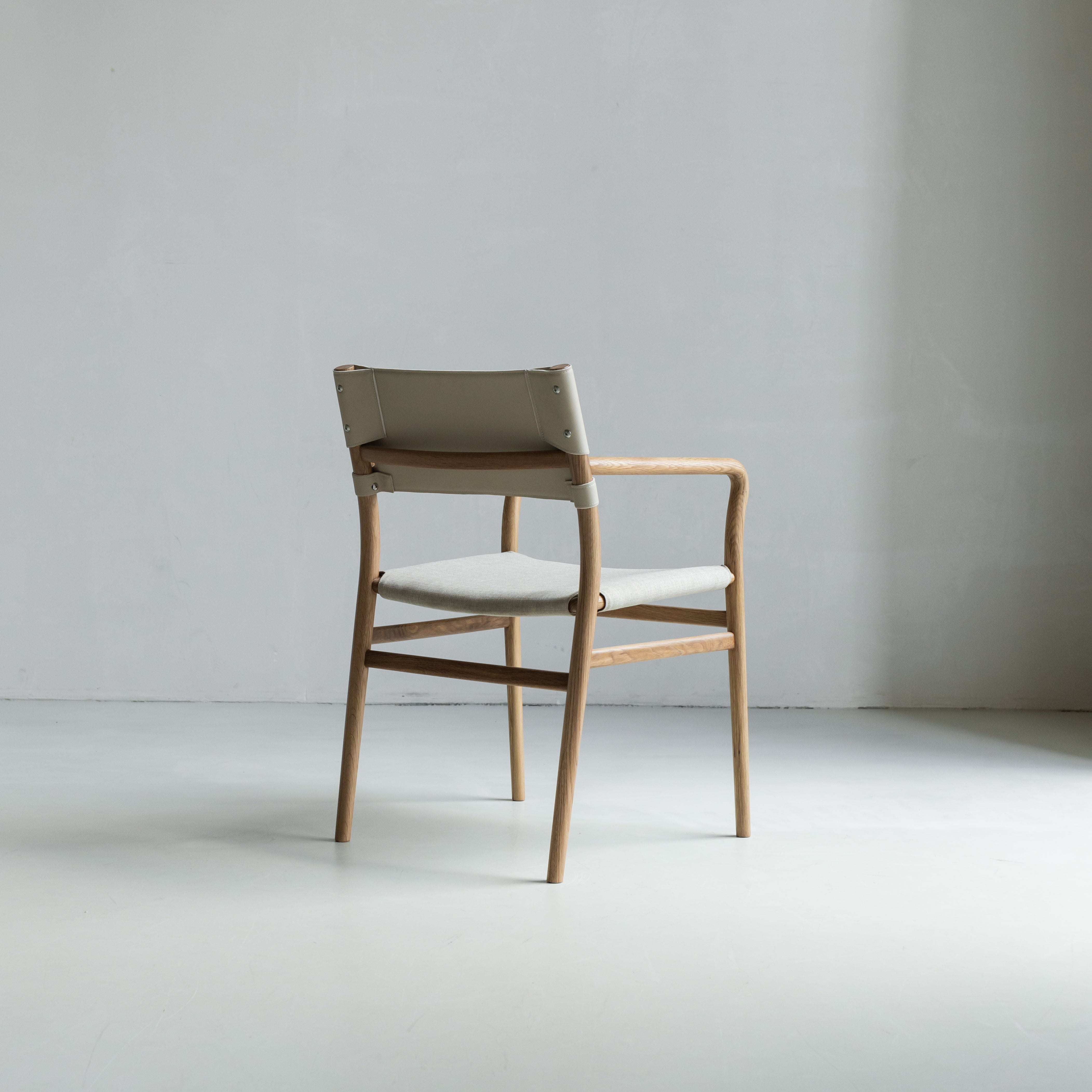 Zara eetkamerstoel beige leer - Licht eiken