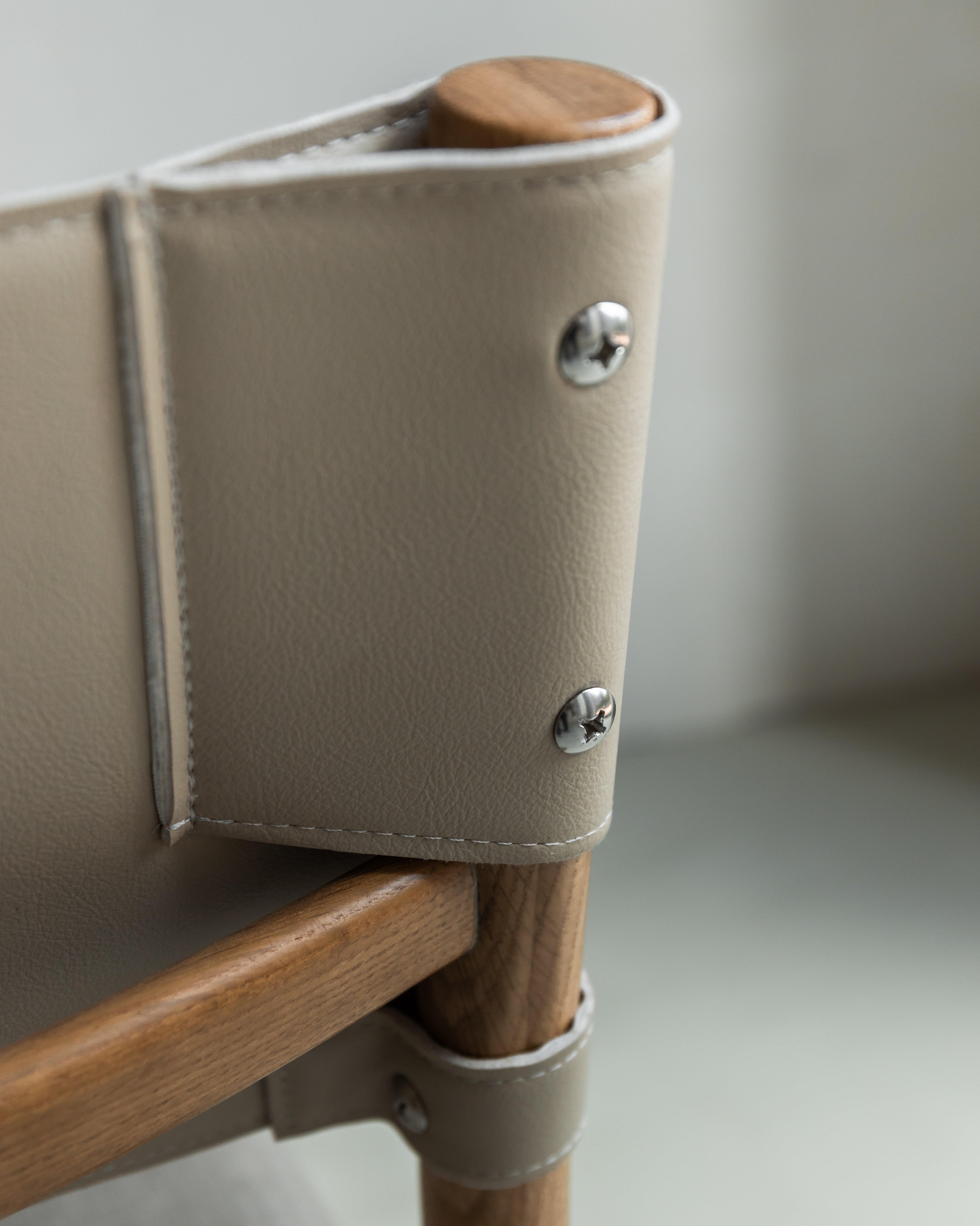 Zara eetkamerstoel beige leer - Licht eiken