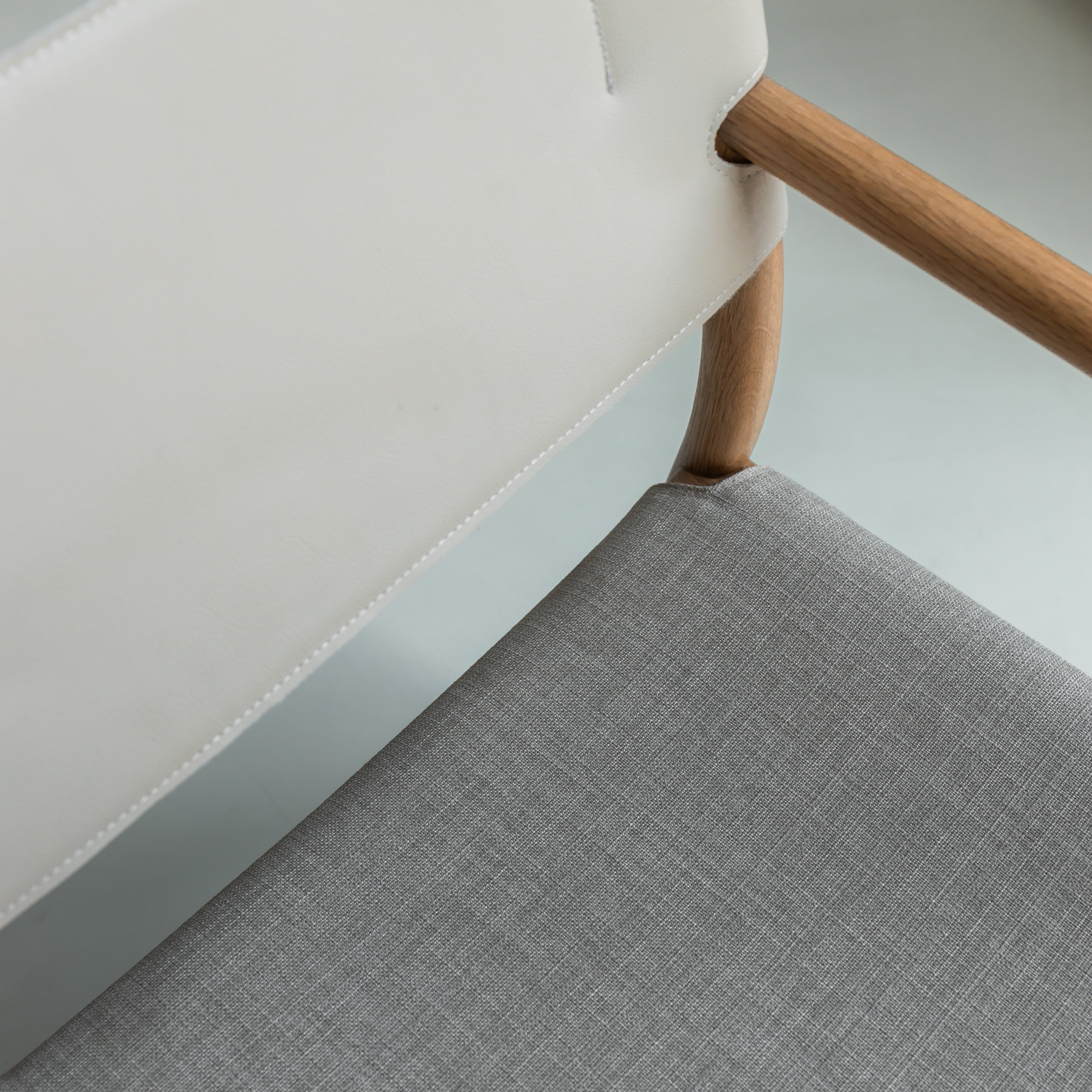 Zara eetkamerstoel beige leer - Licht eiken