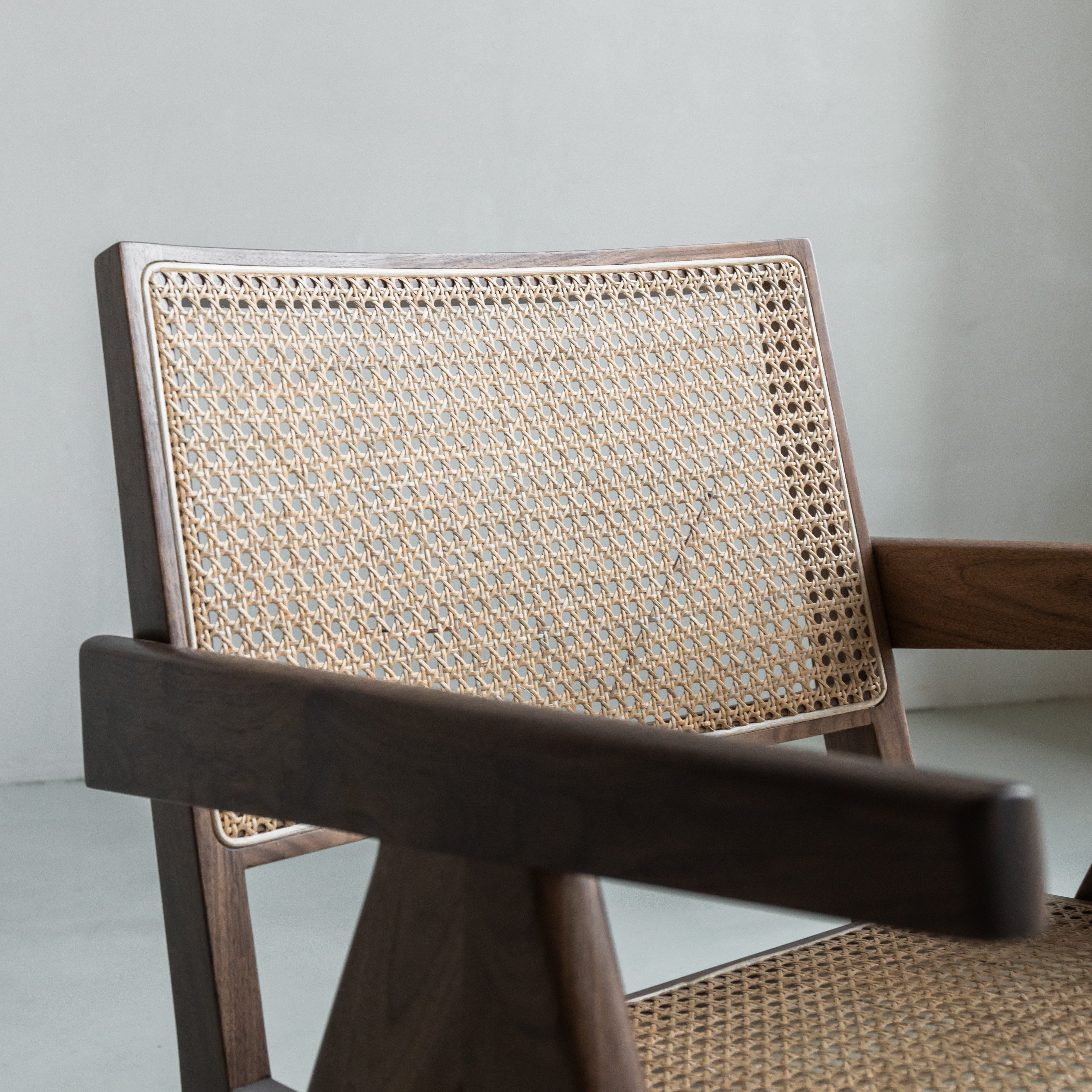 Rotan loungestoel Pierre - Walnoot