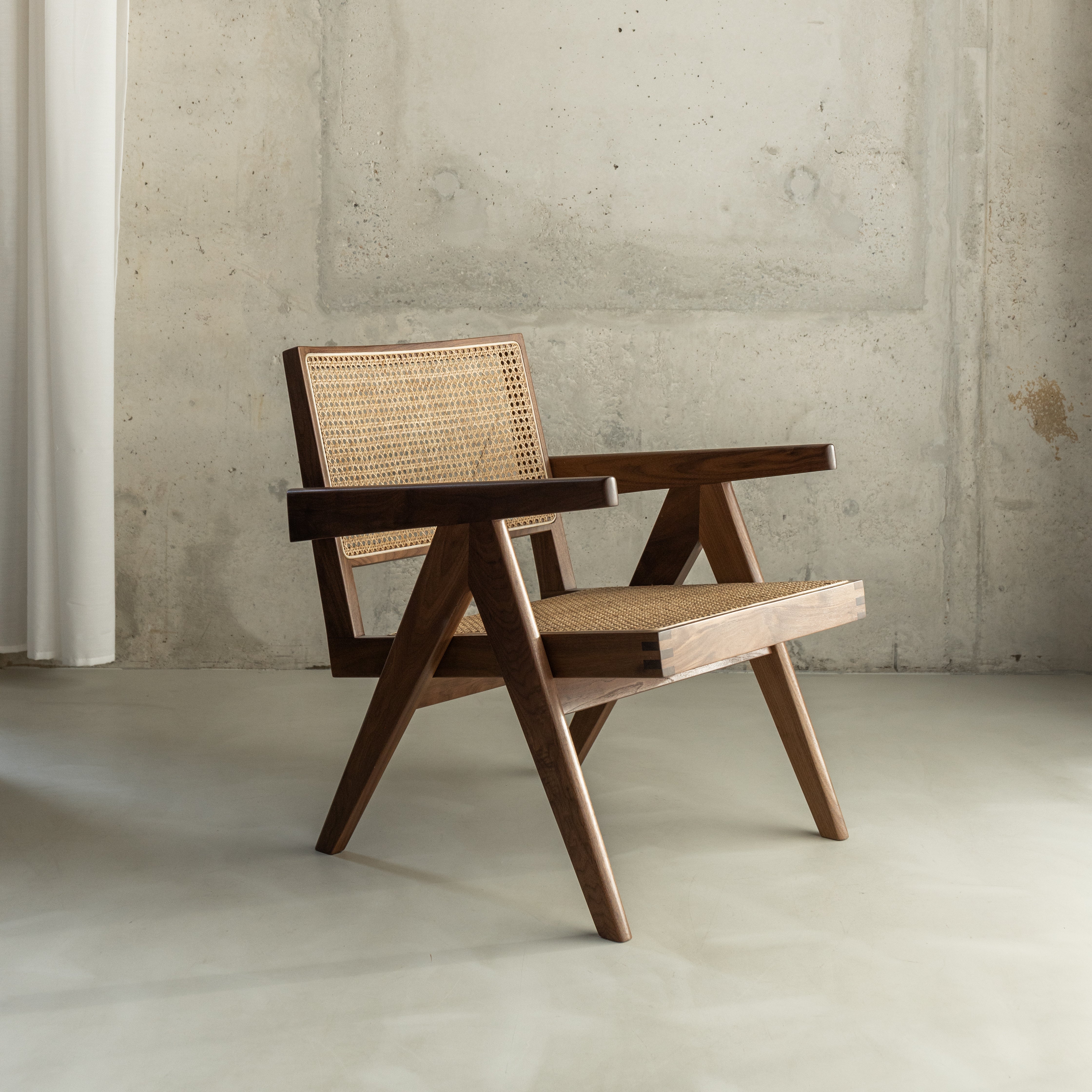 Rotan loungestoel Pierre - Bruin eiken