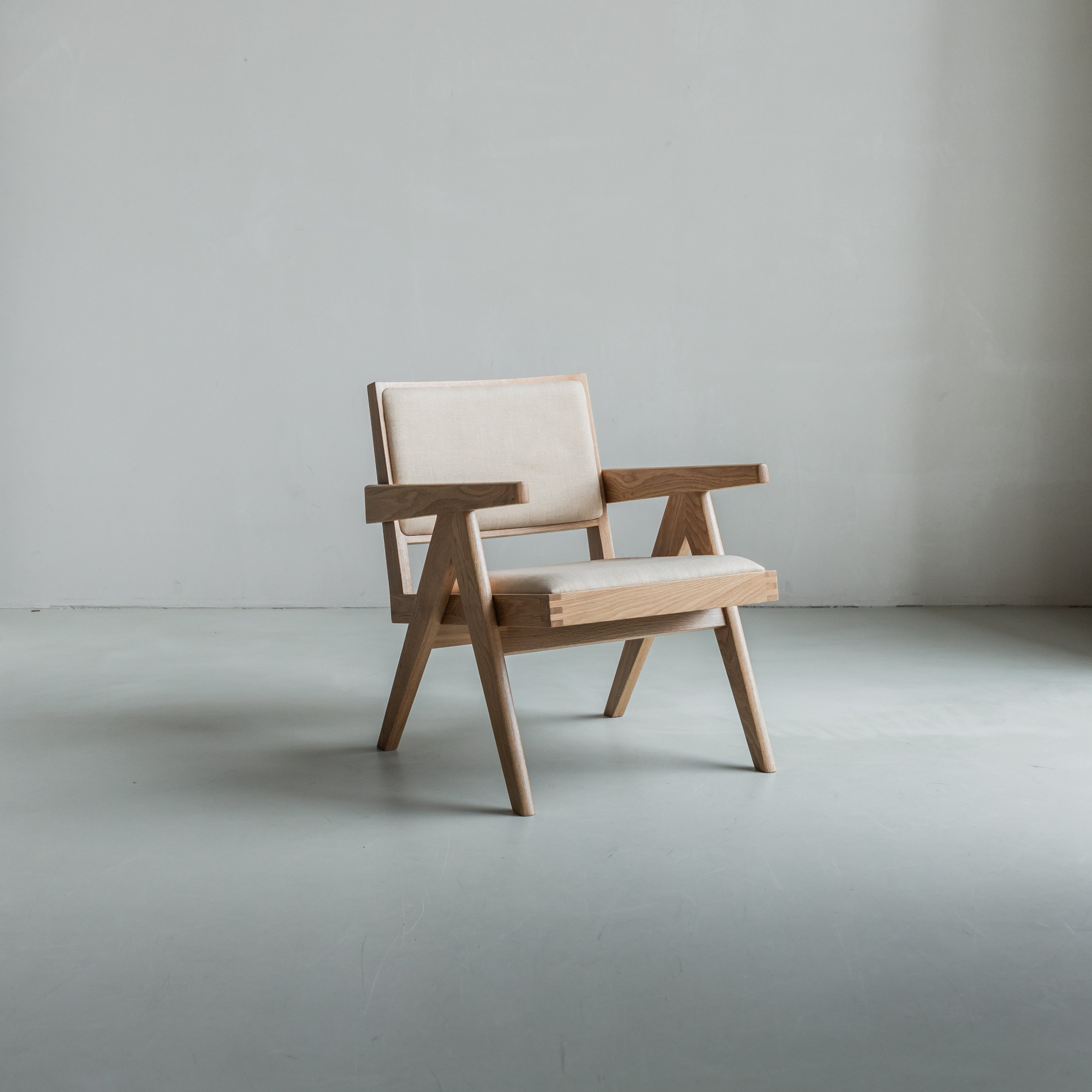 Rotan loungestoel Pierre gestoffeerd - Licht eiken