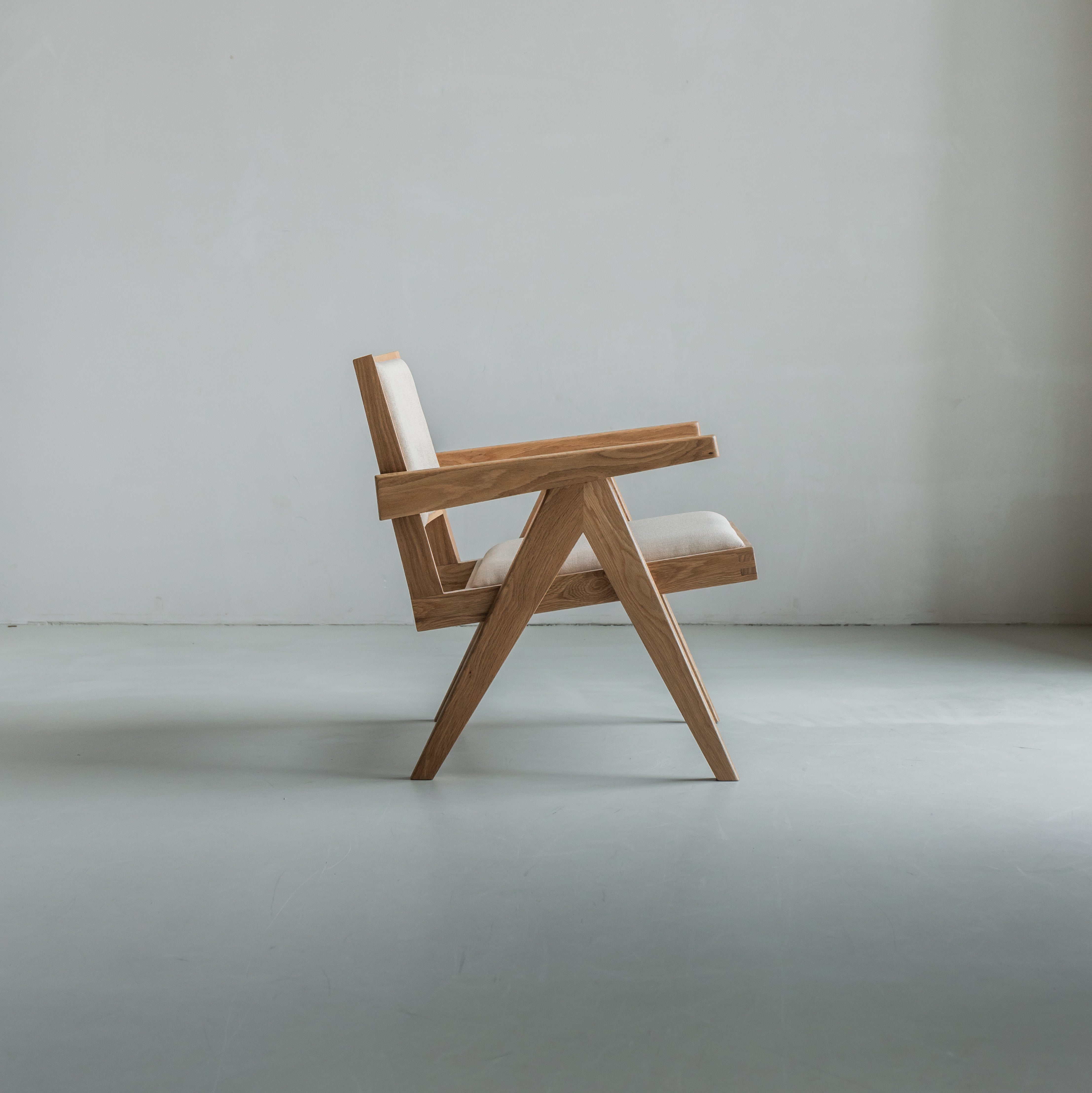 Rotan loungestoel Pierre gestoffeerd - Licht eiken