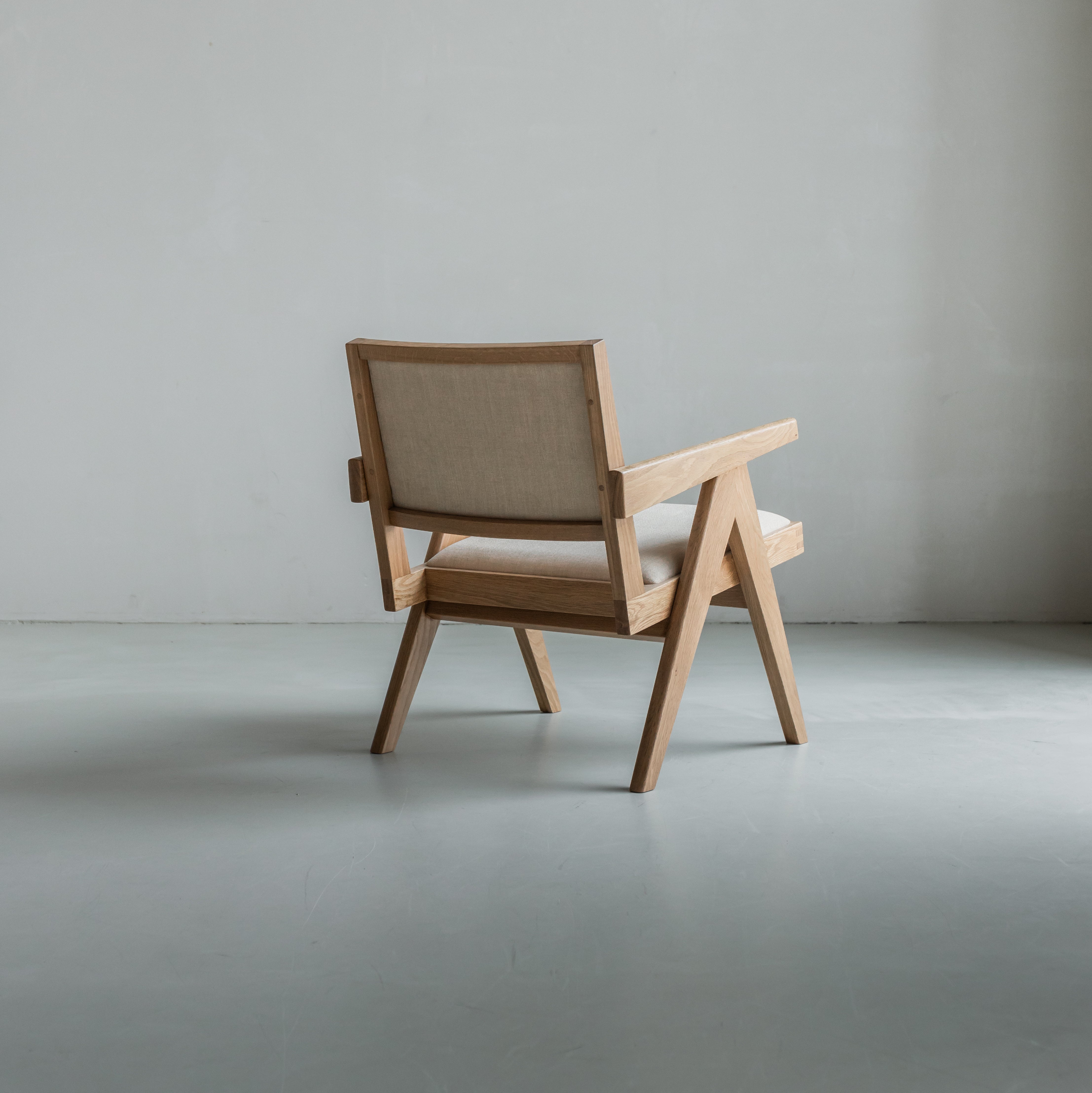 Rotan loungestoel Pierre gestoffeerd - Licht eiken