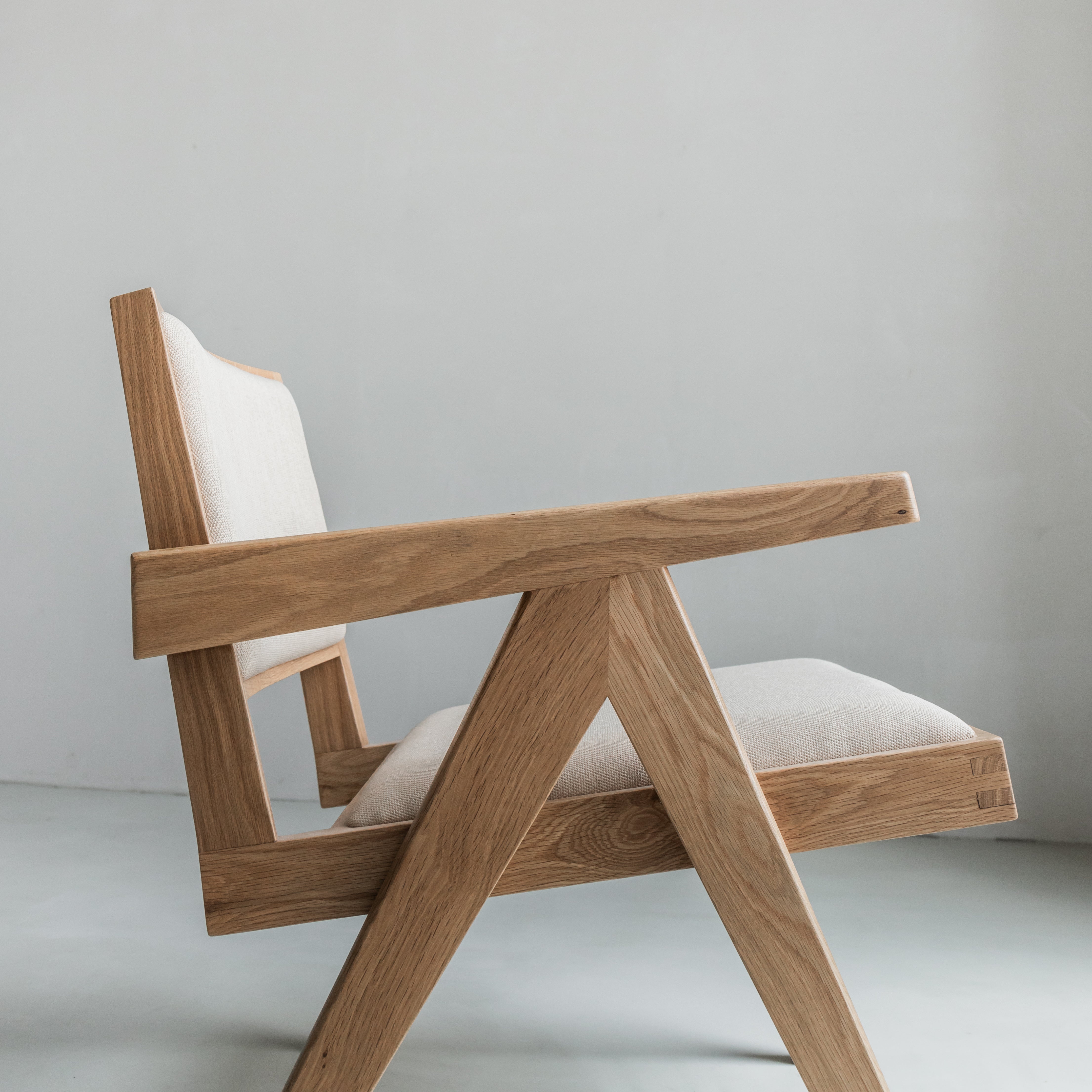 Rotan loungestoel Pierre gestoffeerd - Licht eiken