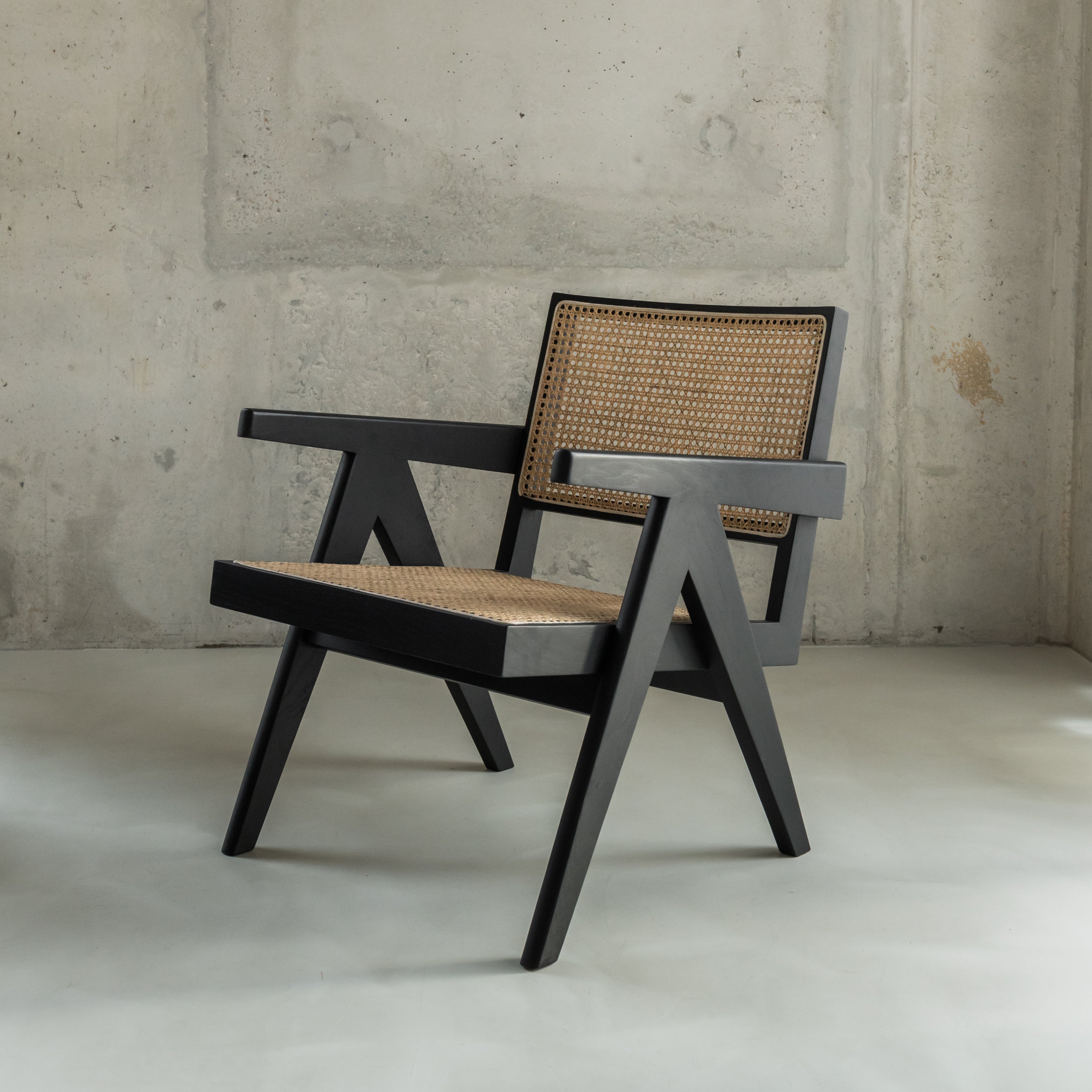 Rotan loungestoel Pierre - Zwart eiken