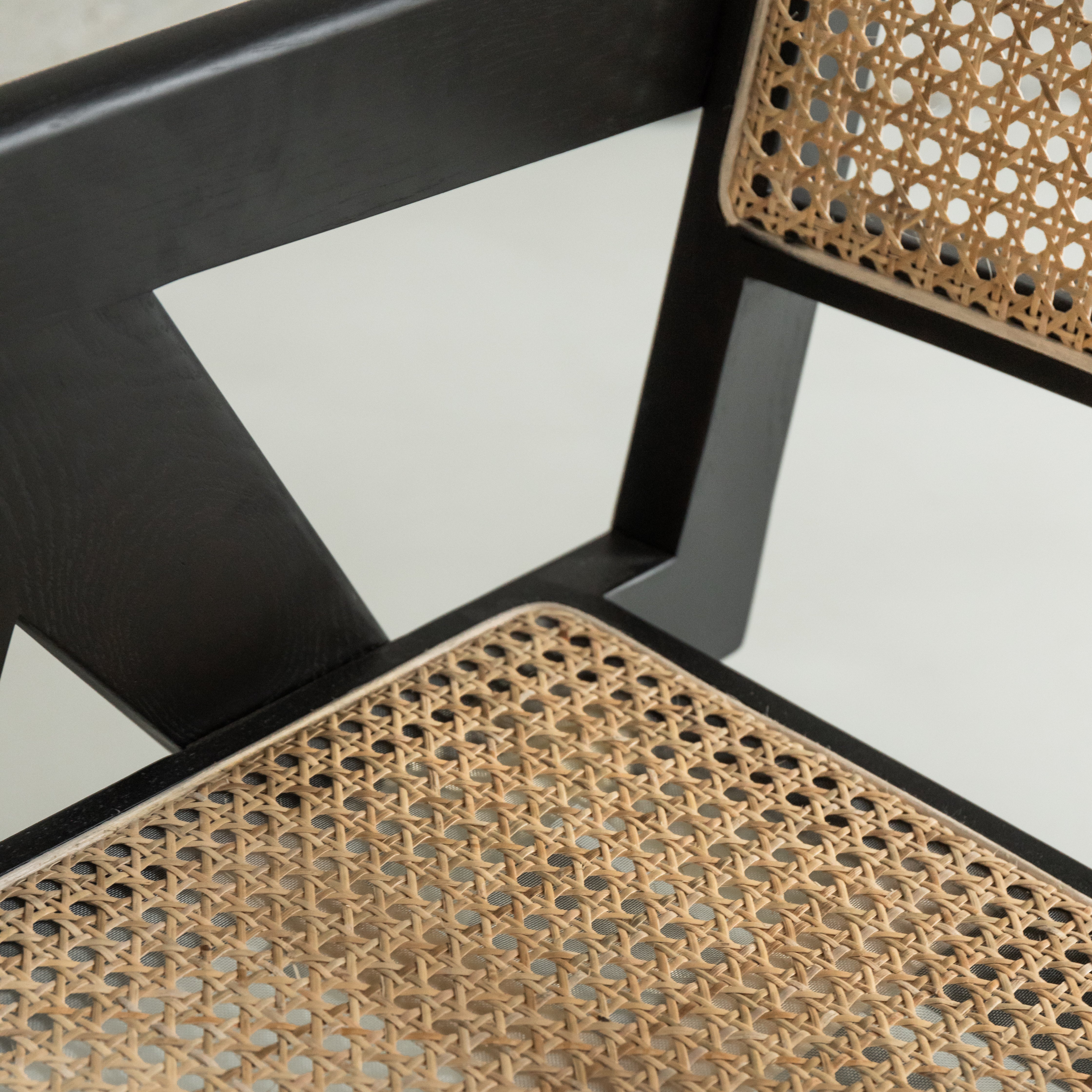 Rotan loungestoel Pierre - Zwart eiken