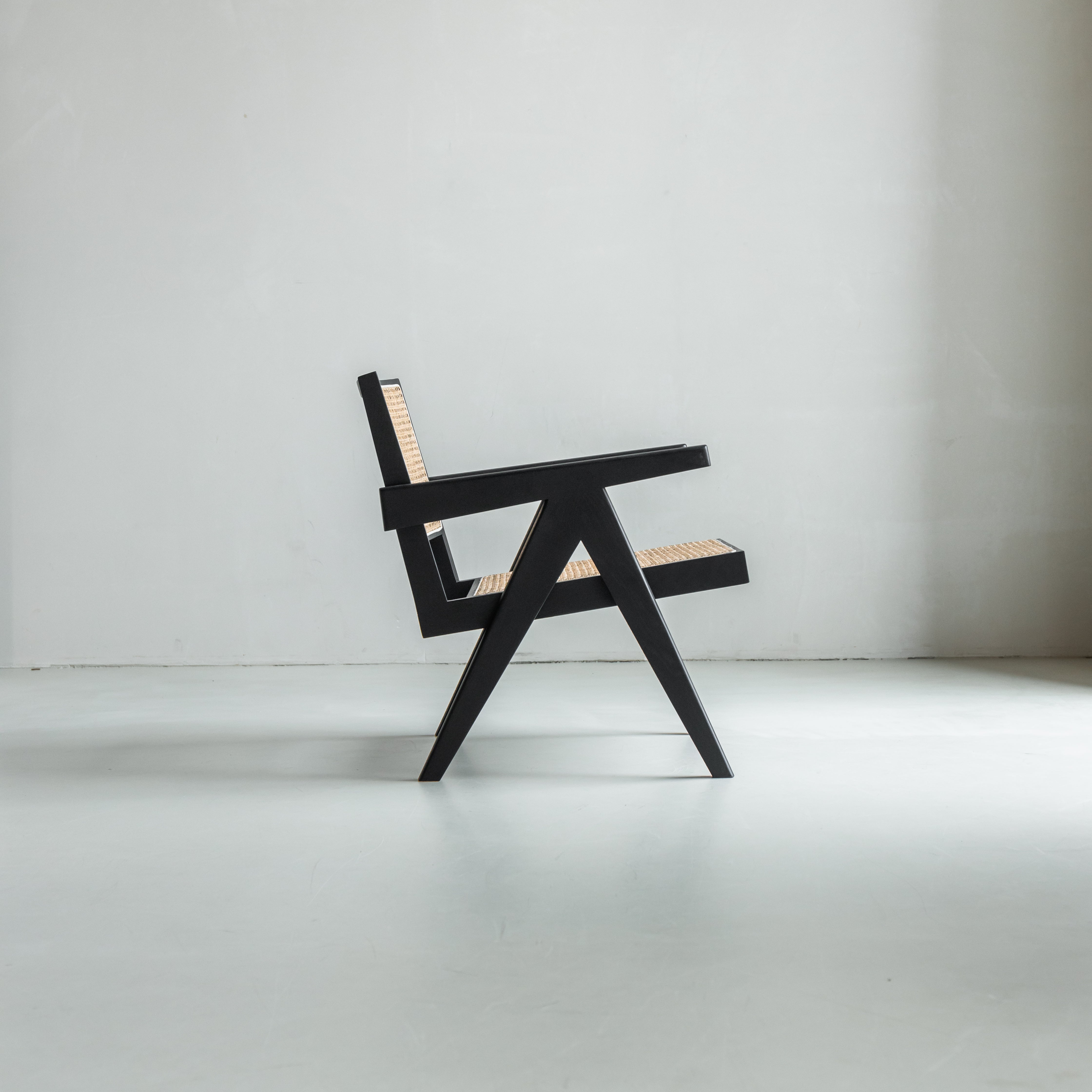 Rotan loungestoel Pierre - Zwart eiken