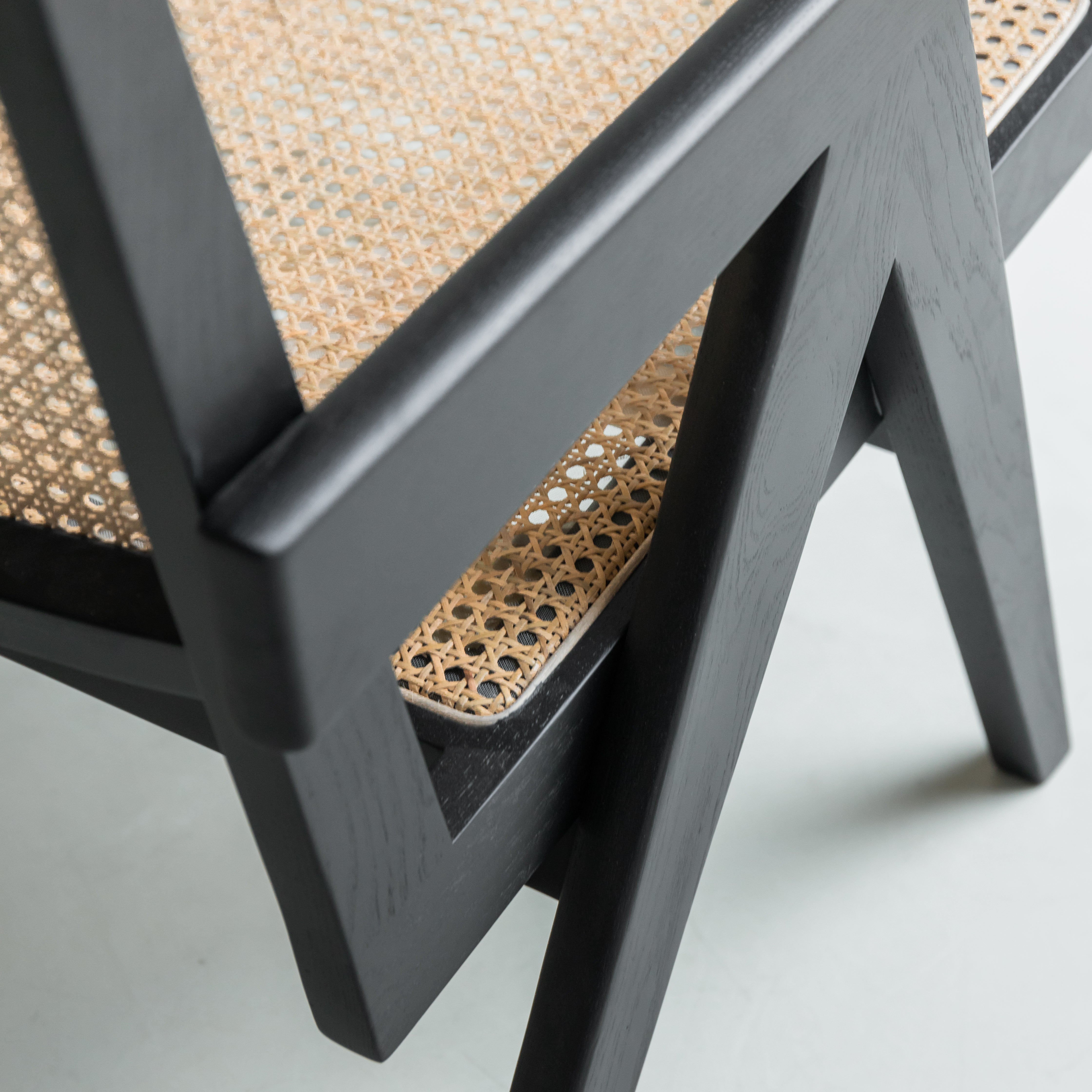 Rotan loungestoel Pierre - Zwart eiken