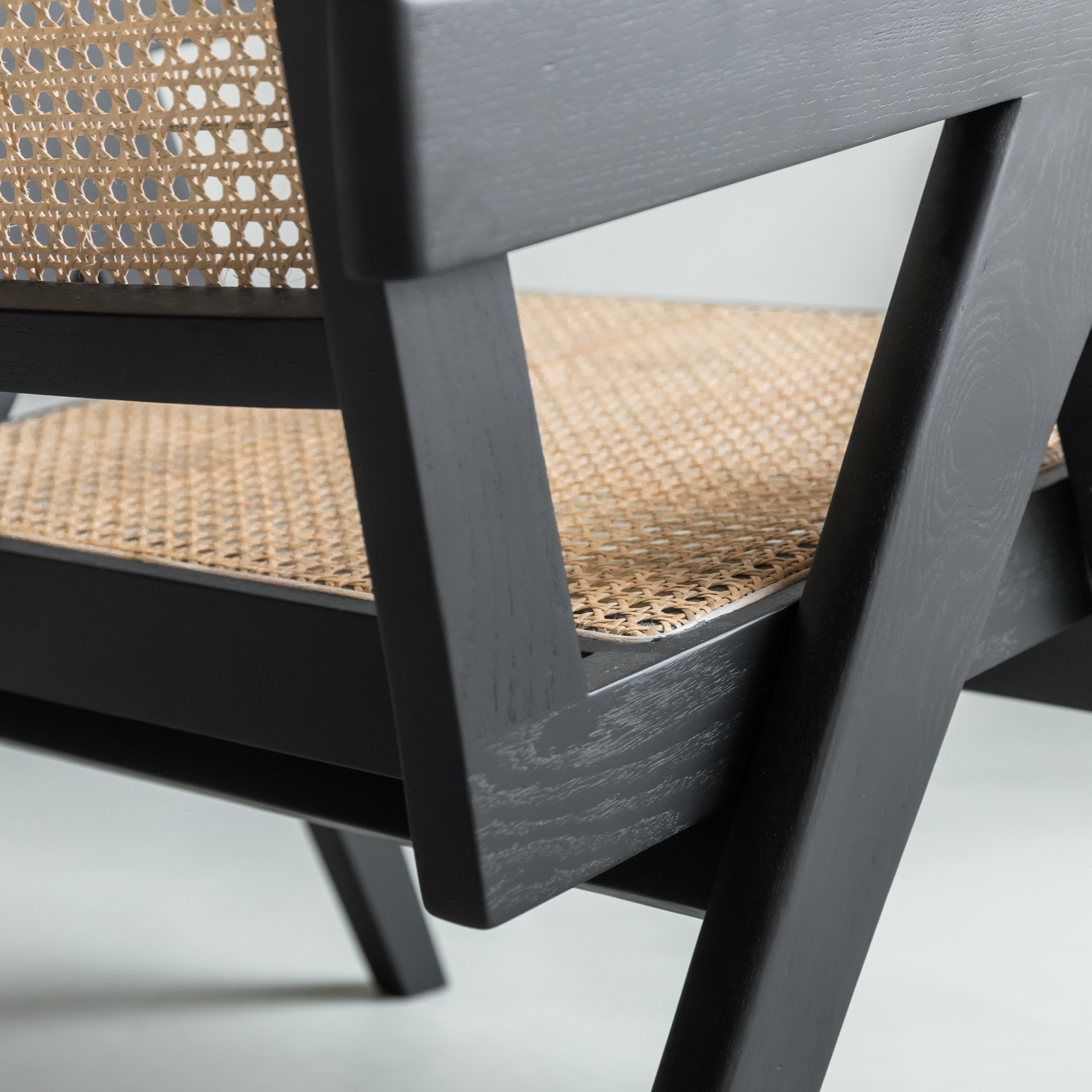 Rotan loungestoel Pierre - Zwart eiken