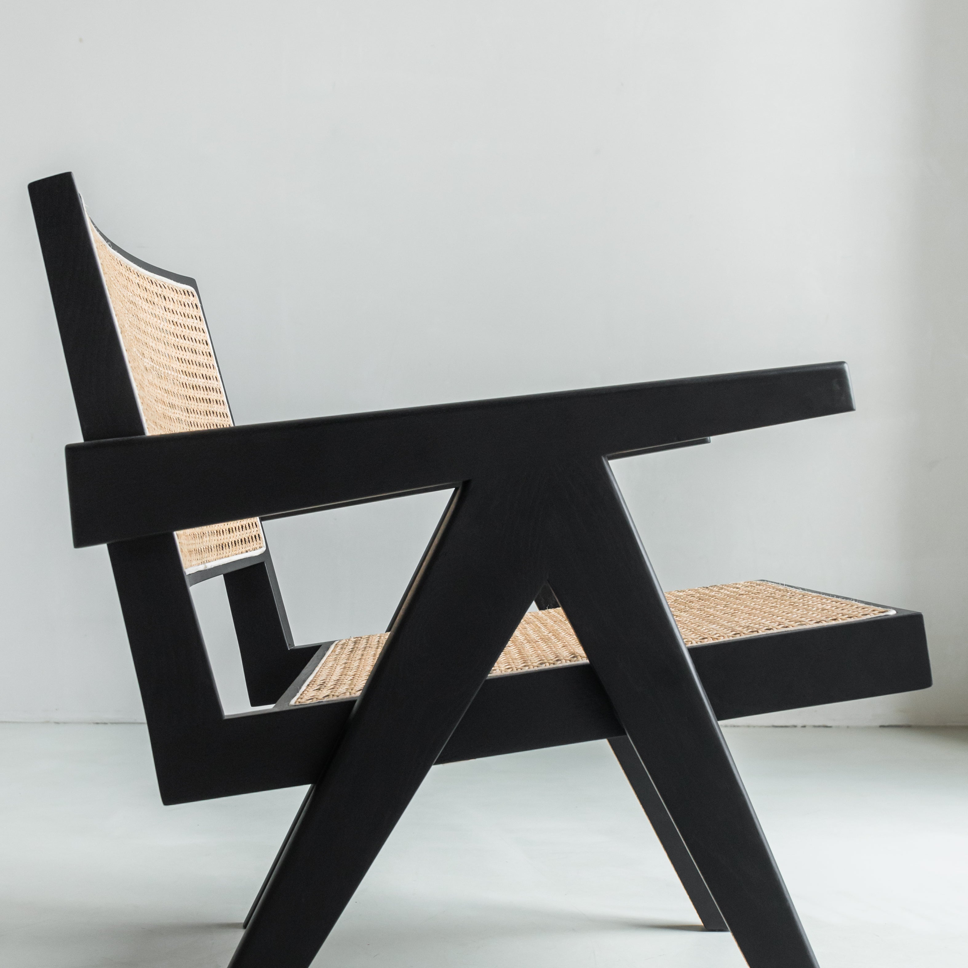 Rotan loungestoel Pierre - Zwart eiken